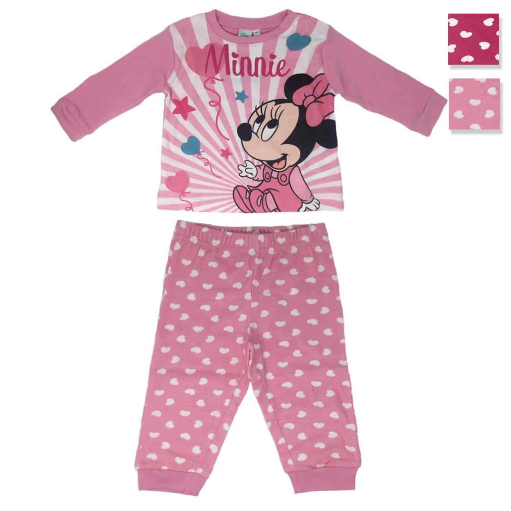 Pigiama neonato Disney Minnie Baby maniche lunghe in caldo cotone bambina 3440