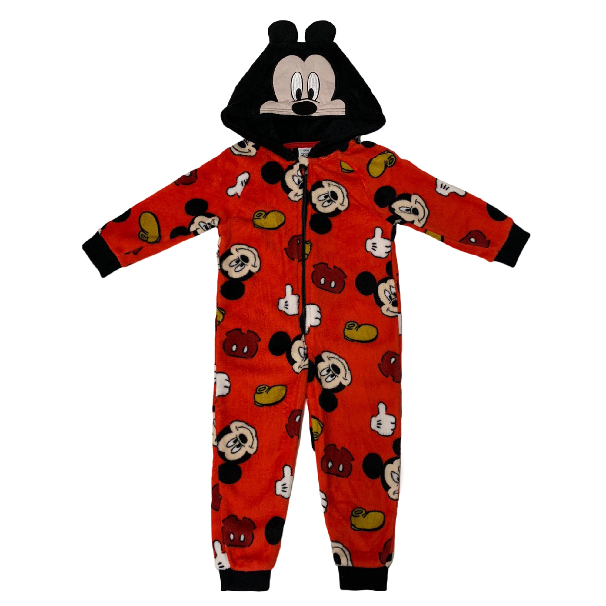 Pigiama un pezzo con cappuccio ufficiale Disney Mickey bambino ragazzo 3443