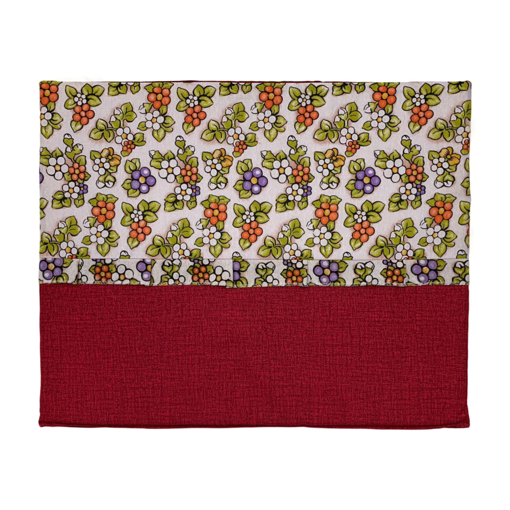 Coprifornelli cucina con volant imbottito stampato disegno fiorellini 3456