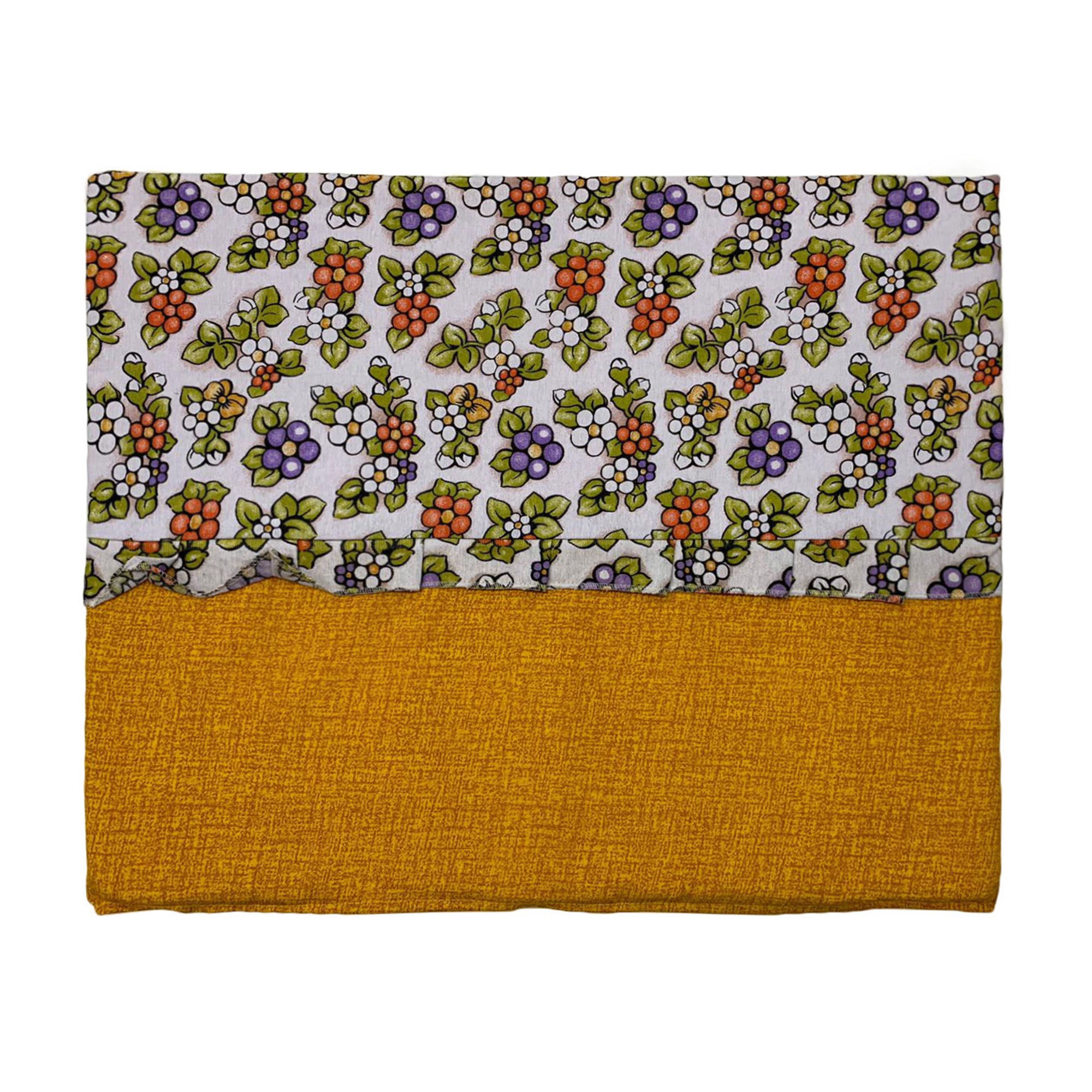 Coprifornelli cucina con volant imbottito stampato disegno fiorellini 3456