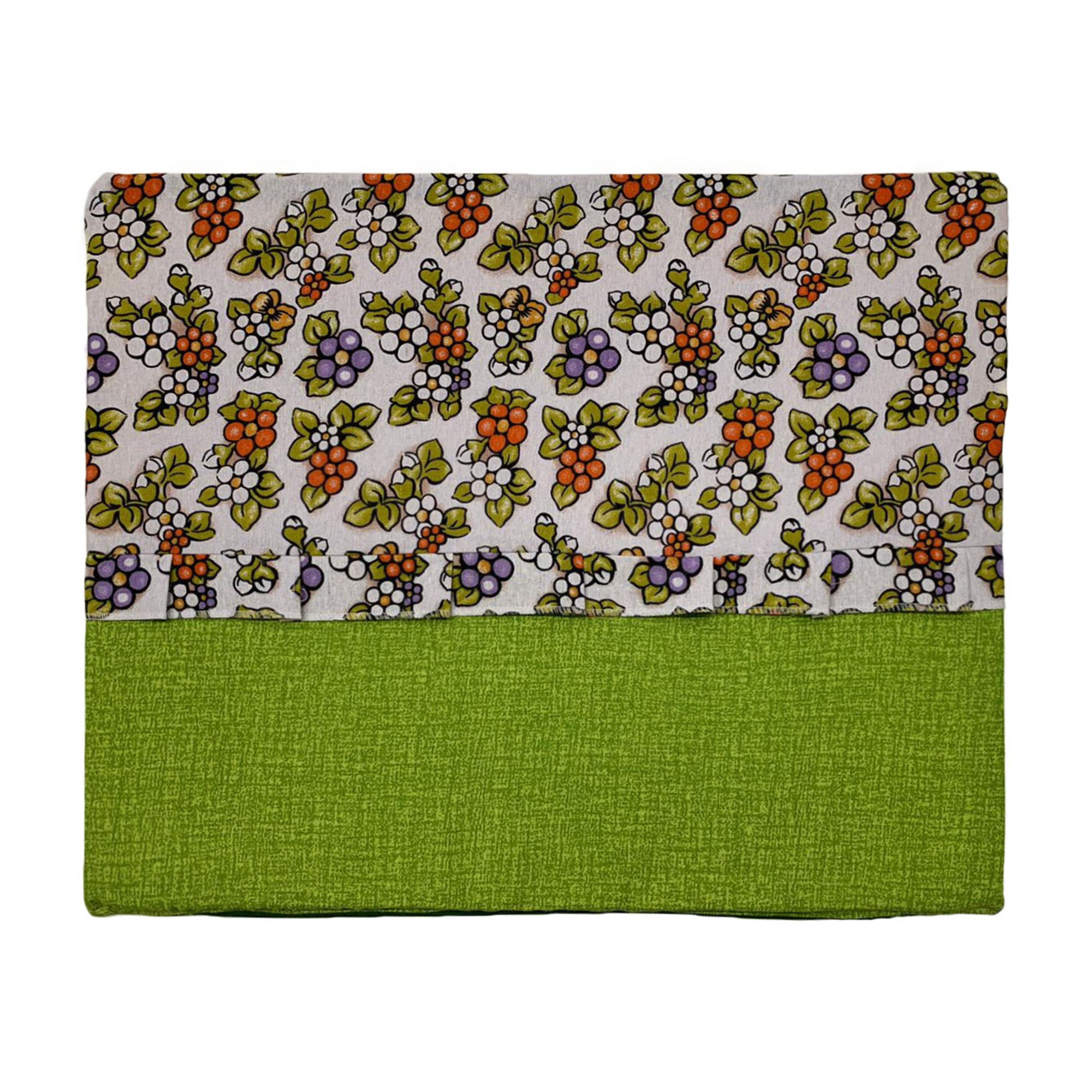 Coprifornelli cucina con volant imbottito stampato disegno fiorellini 3456