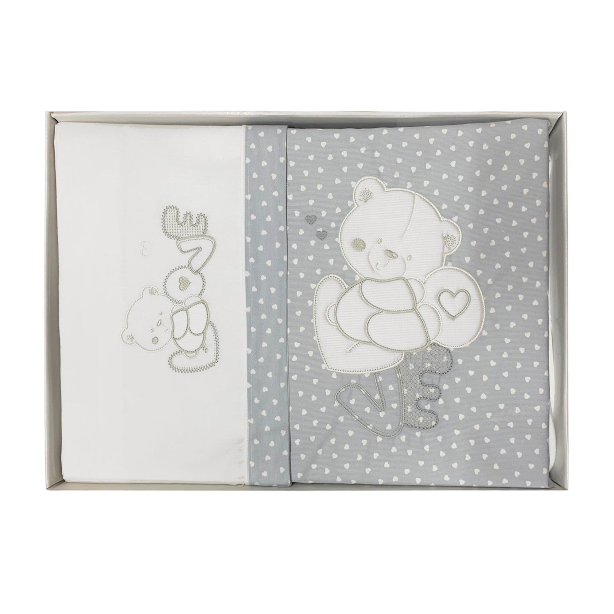 Coordinato culla carrozzina ricamato Piccole Emozioni neonato set 5 pezzi 3512