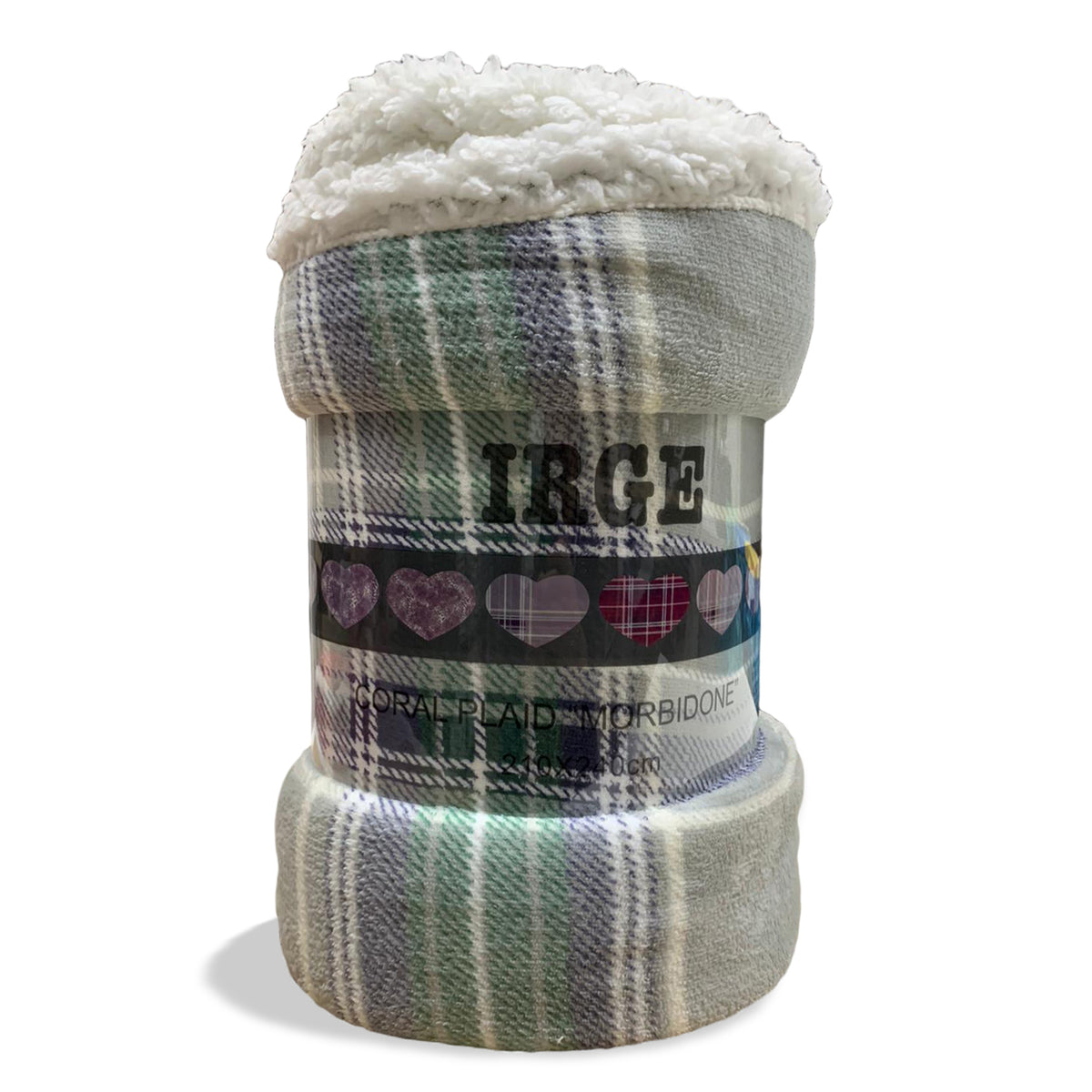 Plaid coperta Irge con ricciolino microfibra multifunzionale 160x210 cm 3519