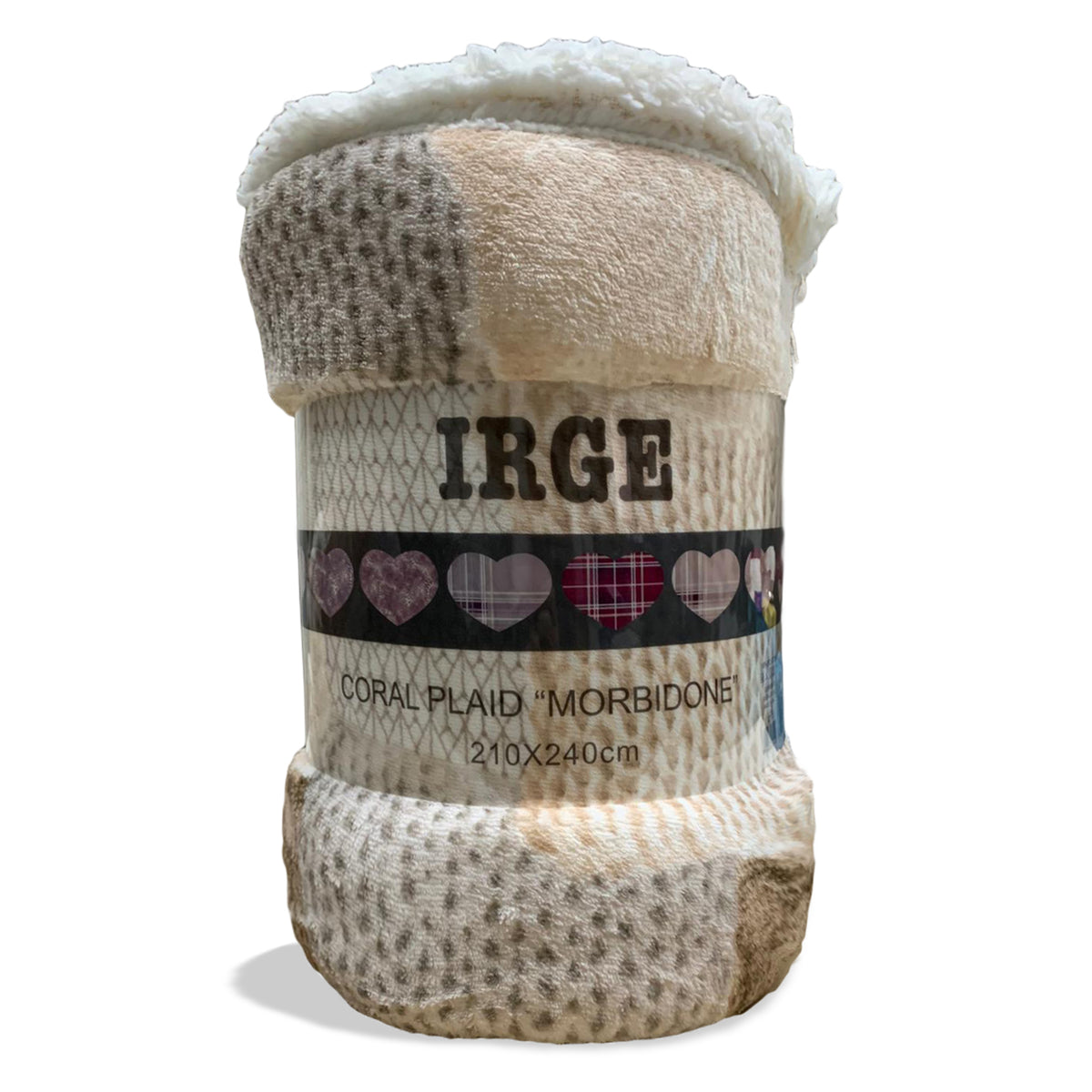 Plaid coperta Irge con ricciolino microfibra multifunzionale 160x210 cm 3519