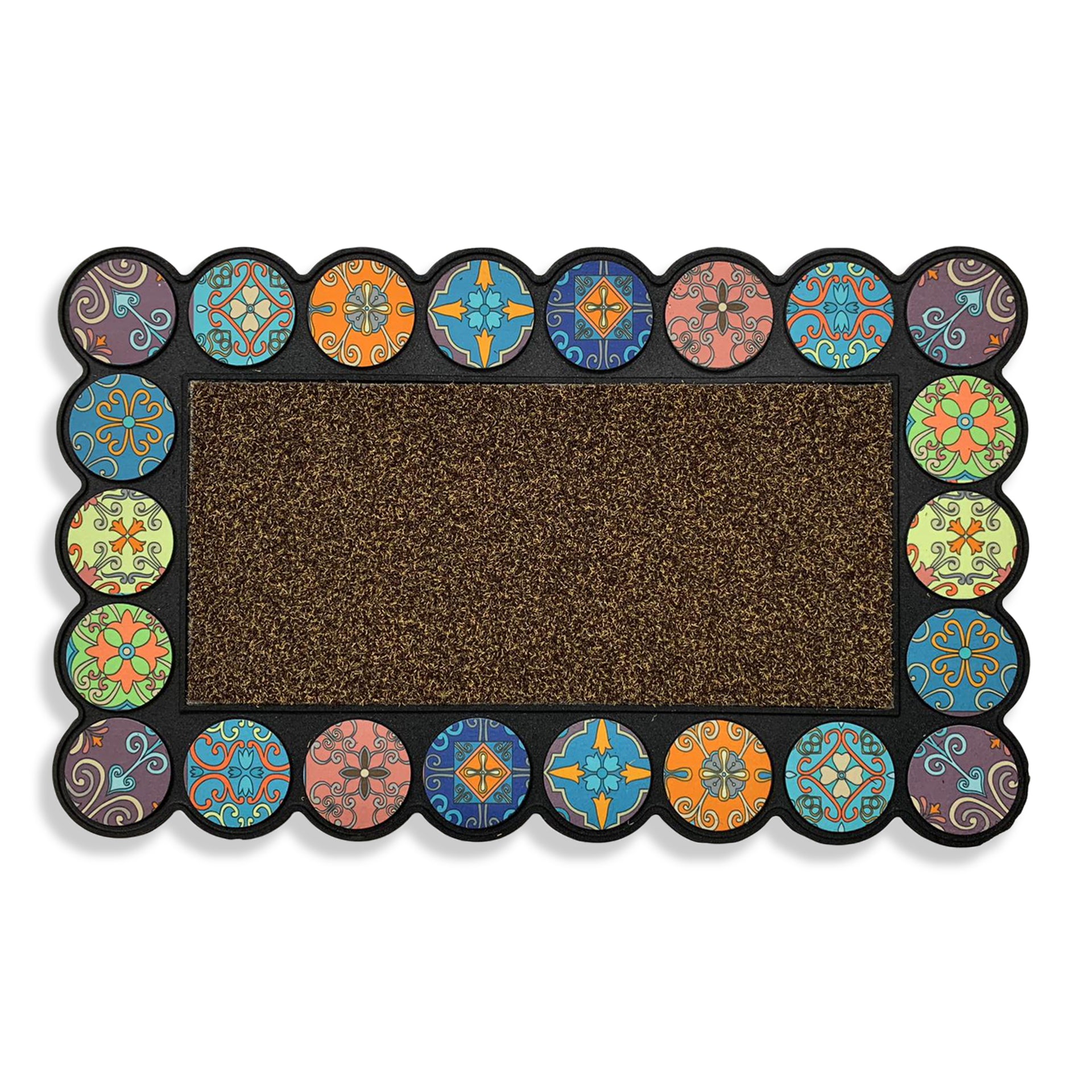 Homescapes Zerbino In Gomma Riciclata 100% Con Stampa Floreale - 76x46 Cm - Antiscivolo Per Interni/Esterni - 4