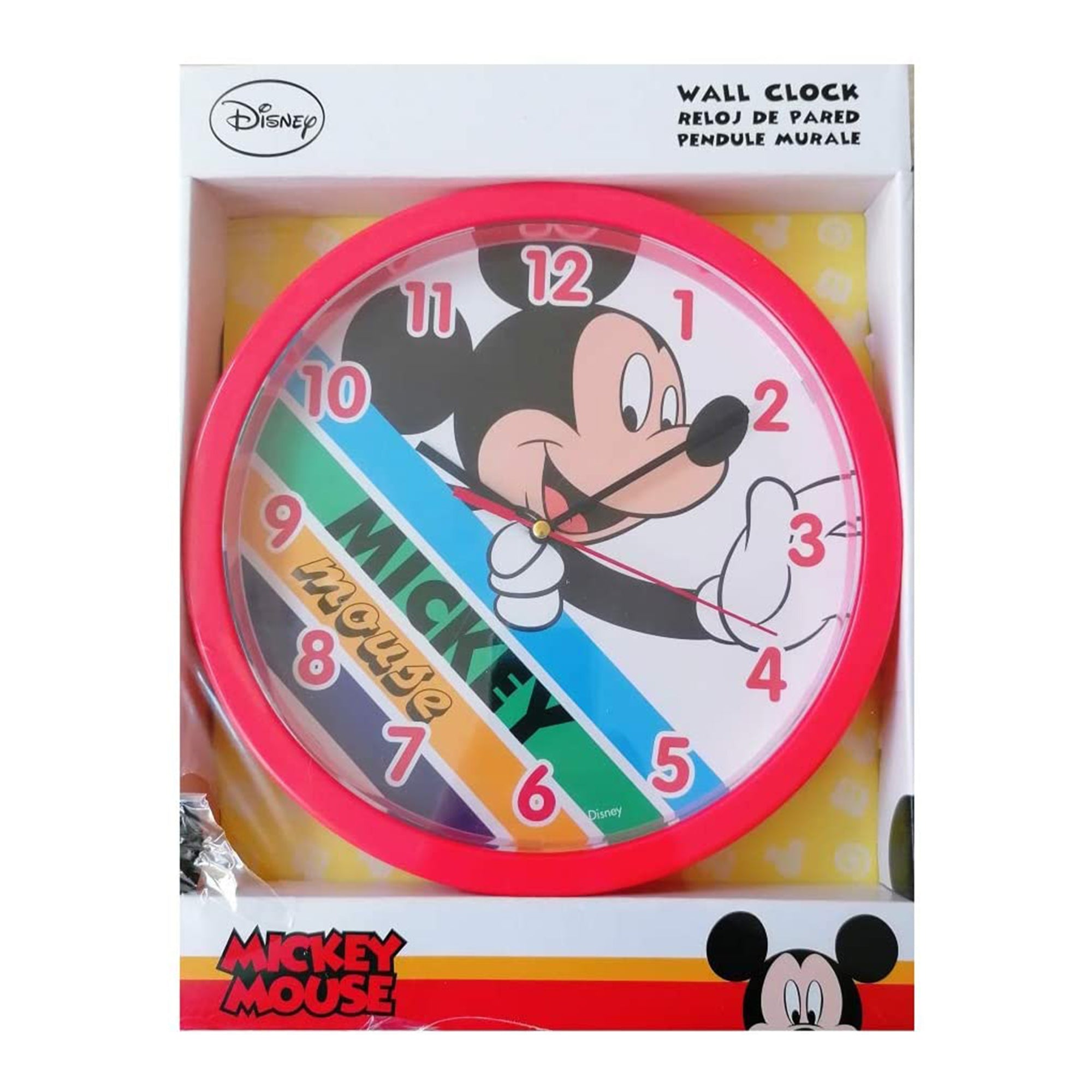 Orologio da parete ufficiale Disney Mickey Mouse per cameretta bambino 3617