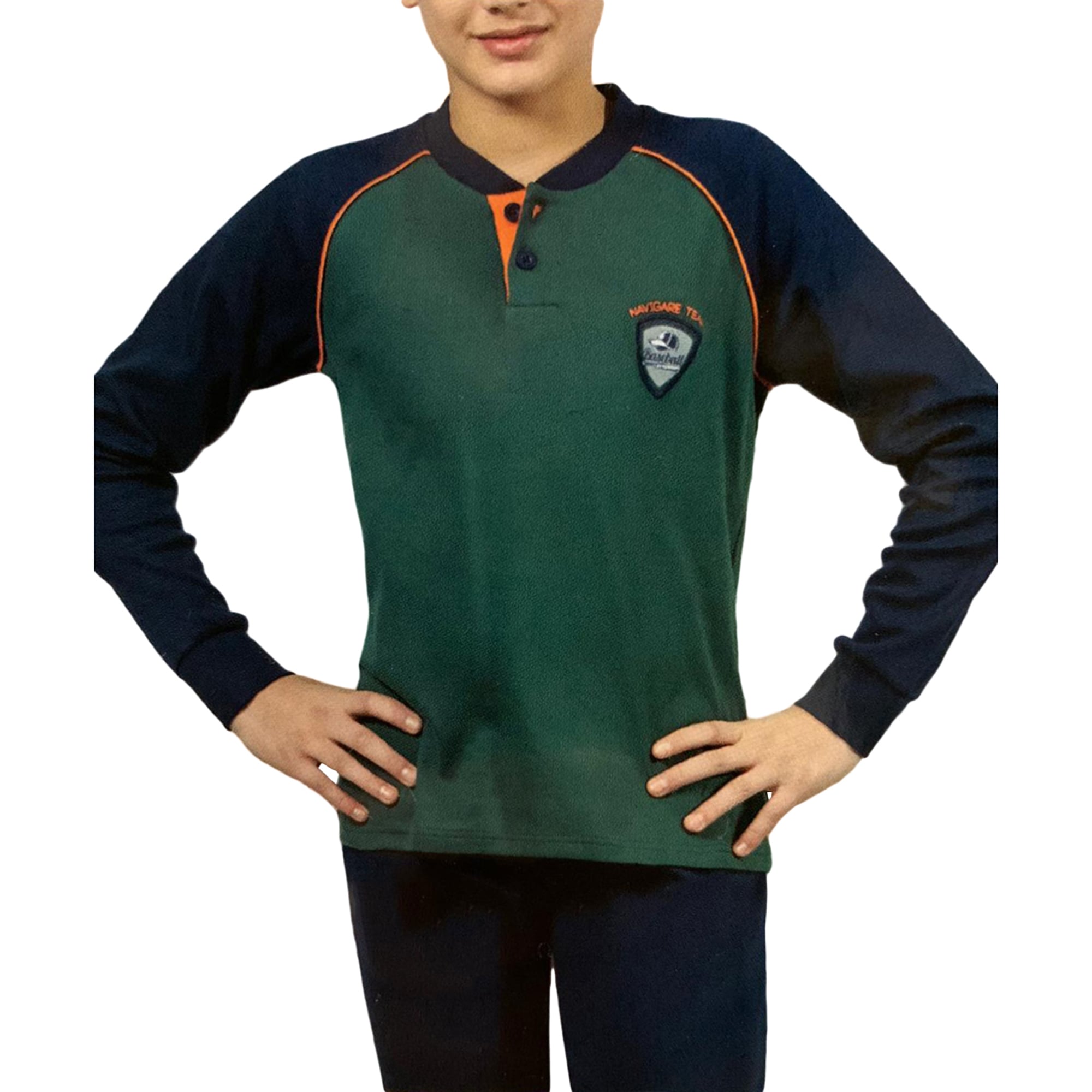 Pigiama serafino invernale maniche lunghe cotone Navigare lungo bambino 3696