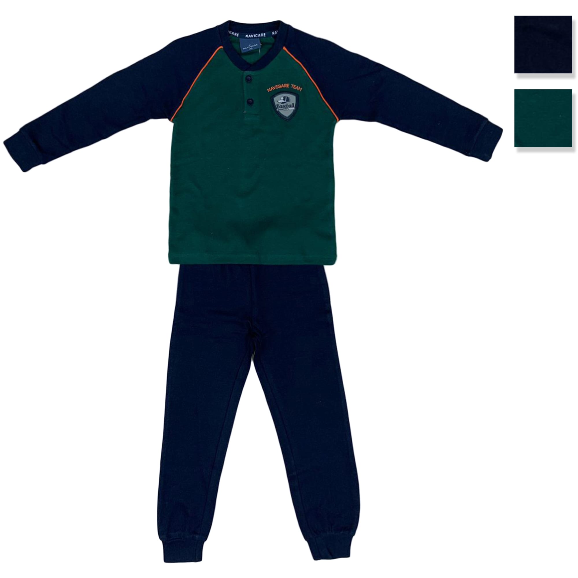 Pigiama serafino invernale maniche lunghe cotone Navigare lungo bambino 3696