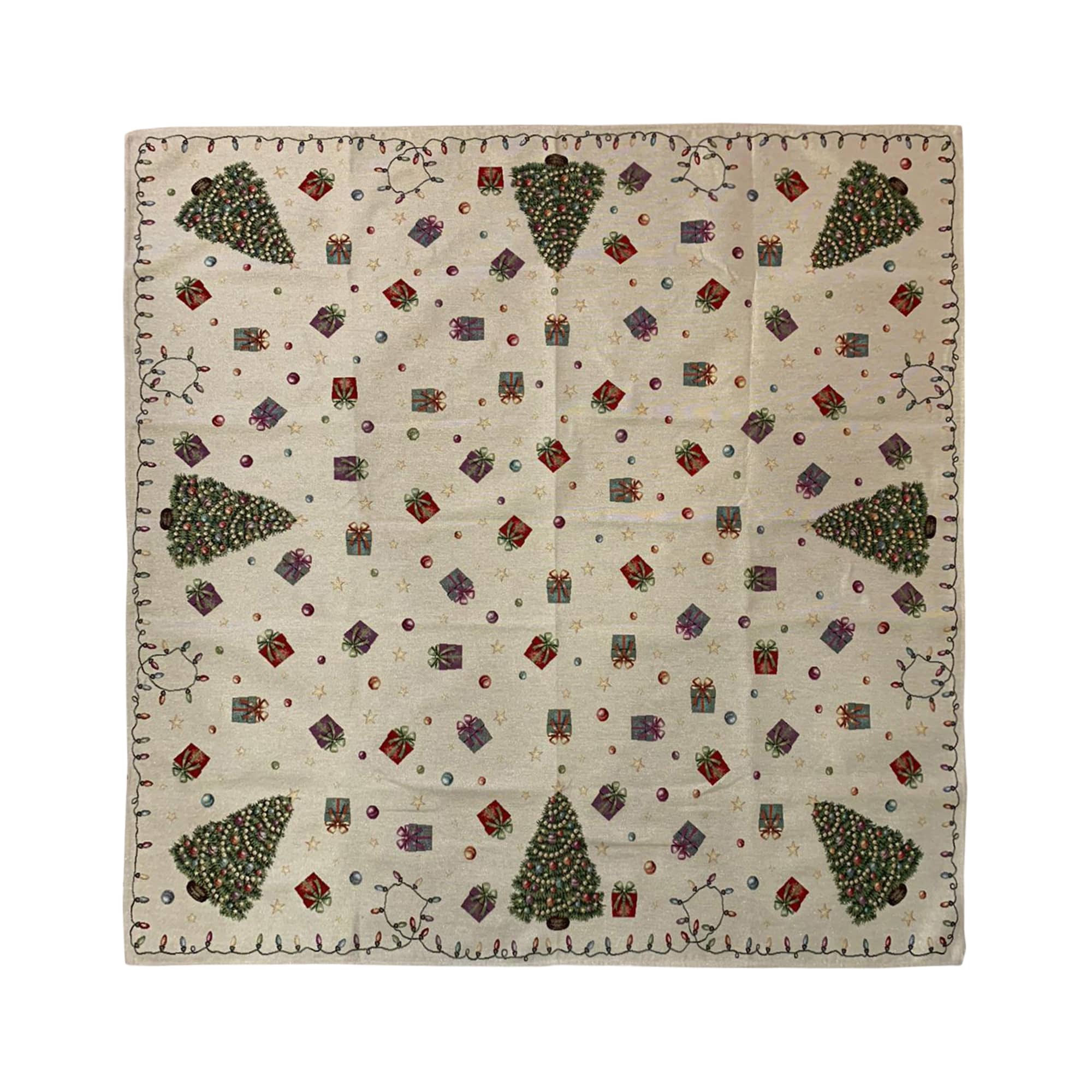 Centrotavola natalizio 140x140cm decorazioni Natale Maestri Cotonieri 3714