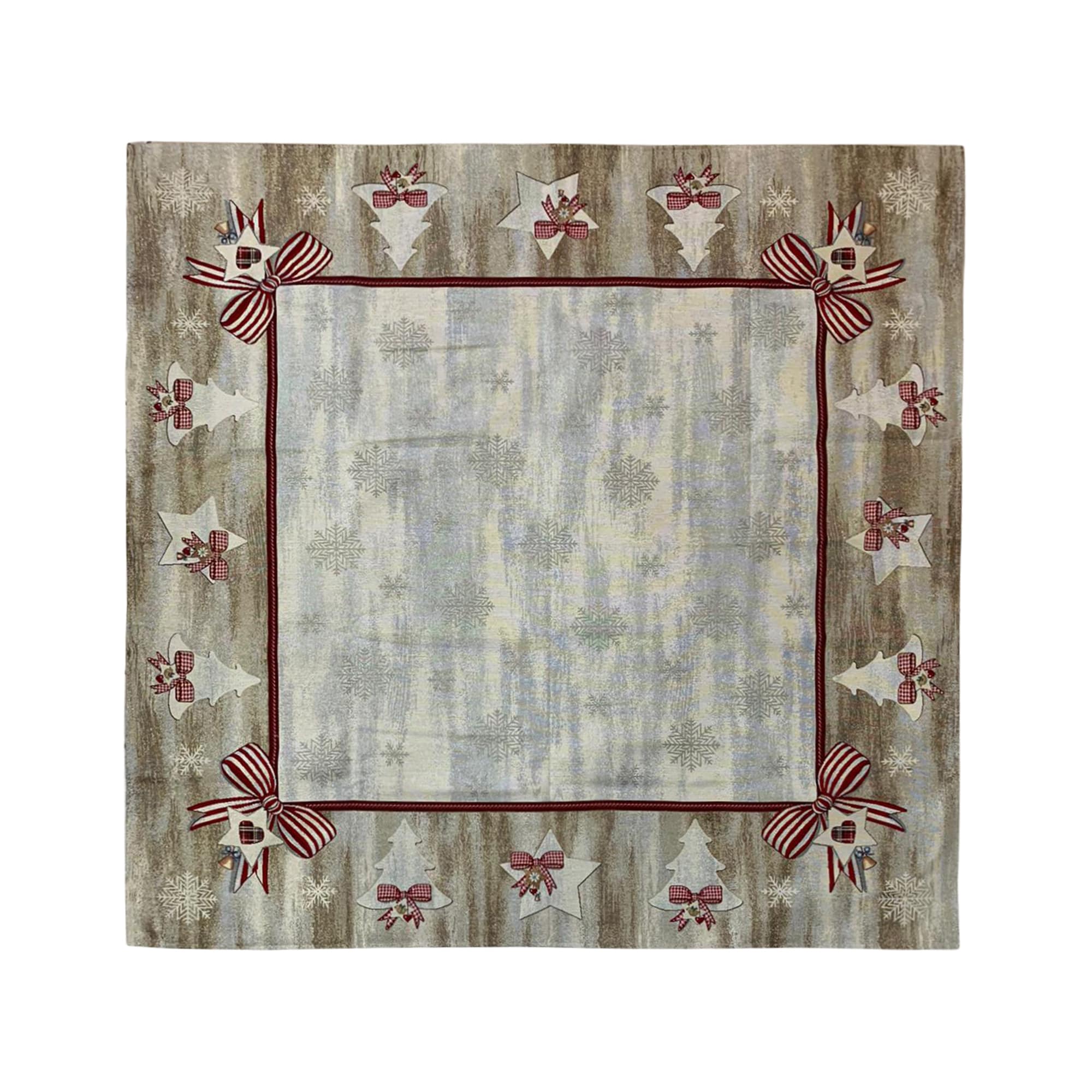 Centrotavola natalizio 140x140cm decorazioni Natale Maestri Cotonieri 3715