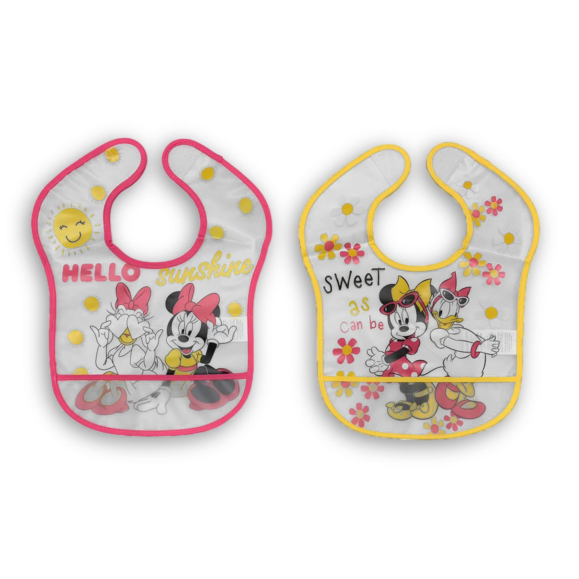 Bavaglino neonato bambina Disney Minnie Mouse 2 bavaglini in polietilene 3768