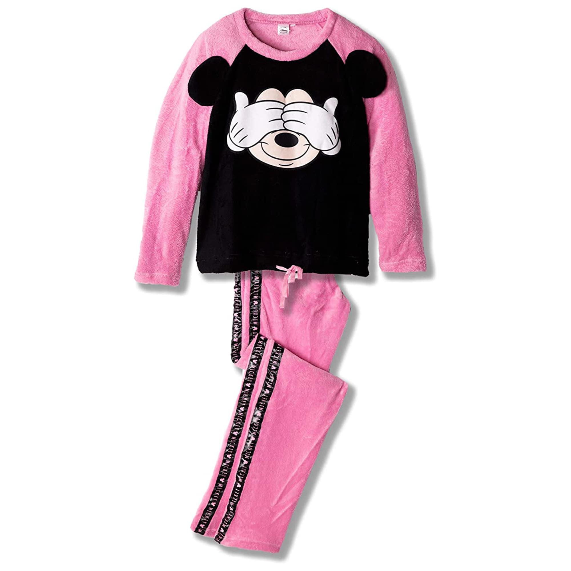 Pigiama invernale lungo donna Disney Mickey Minnie felpa pantalone in pile 3770