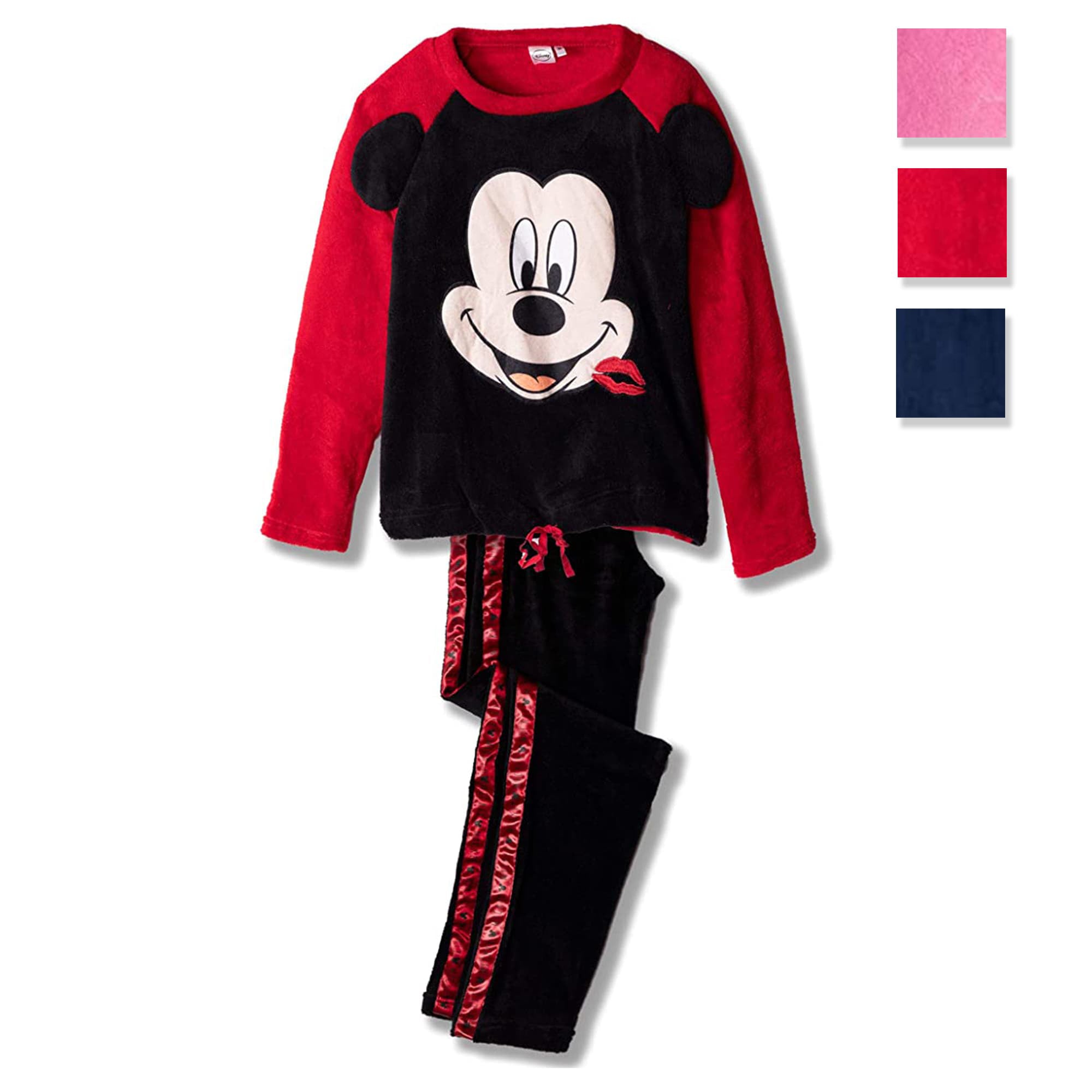 Pigiama invernale lungo donna Disney Mickey Minnie felpa pantalone in pile 3770