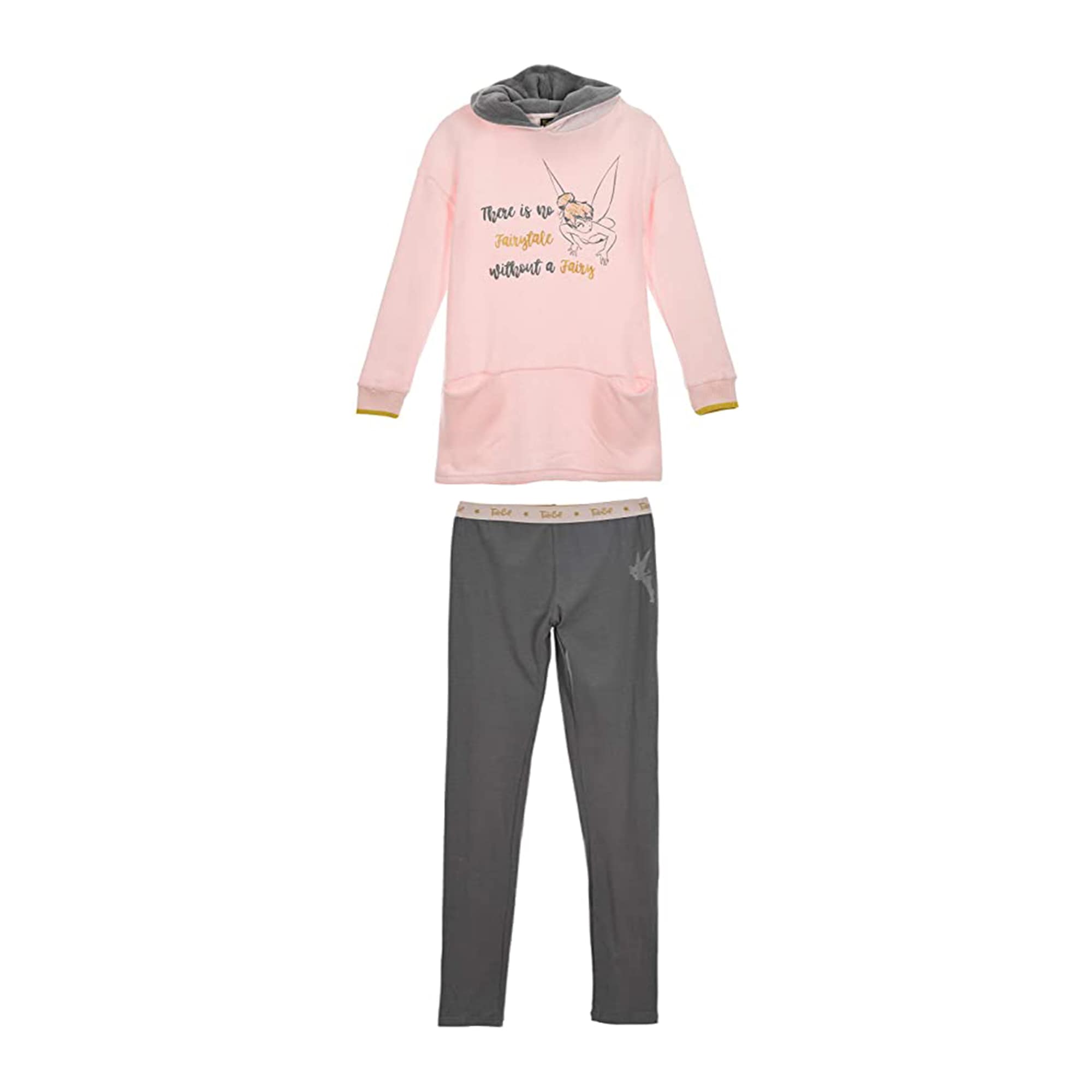 Pigiama invernale lungo donna Disney Trilli Tinker Bell felpa con cappuccio 3772