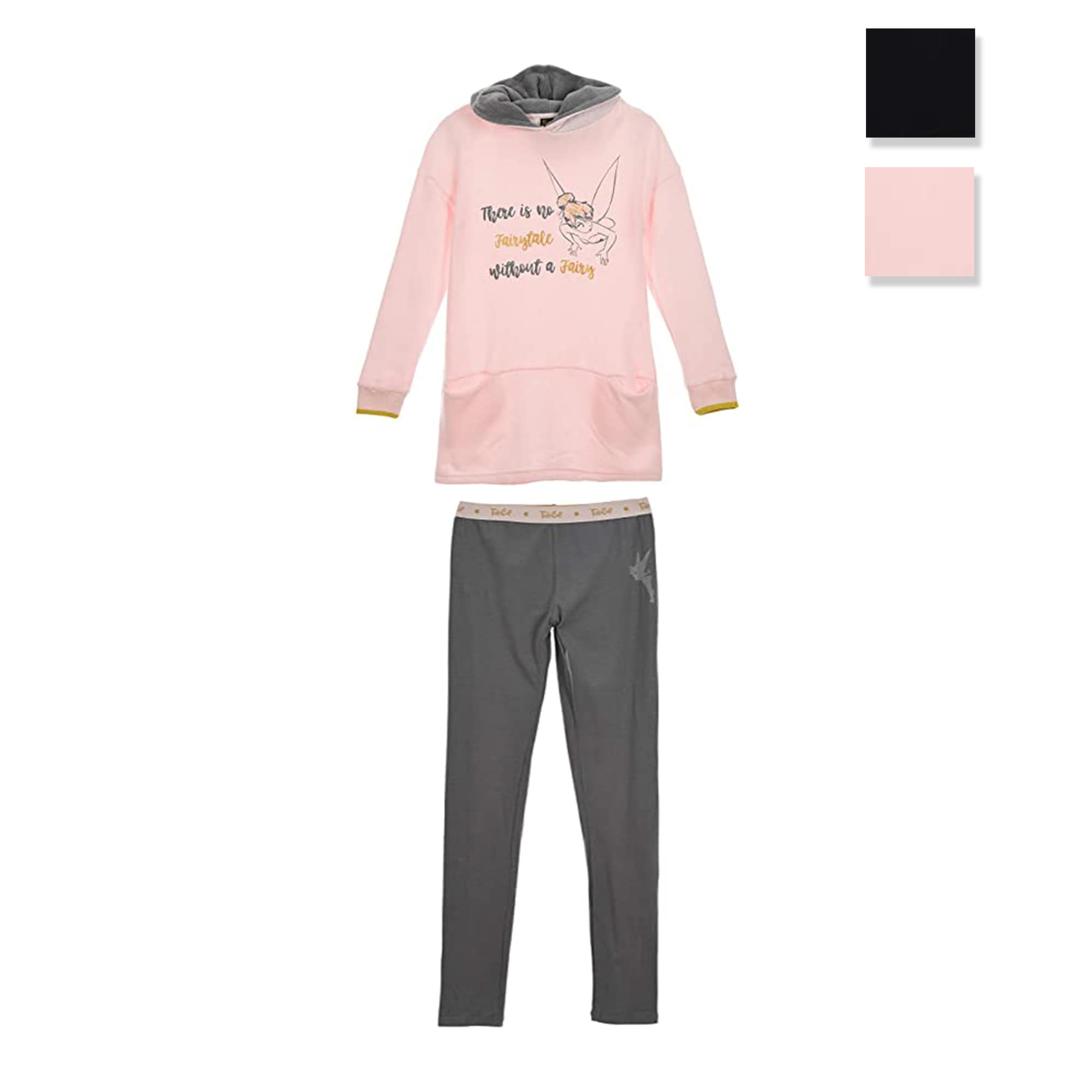 Pigiama invernale lungo donna Disney Trilli Tinker Bell felpa con cappuccio 3772
