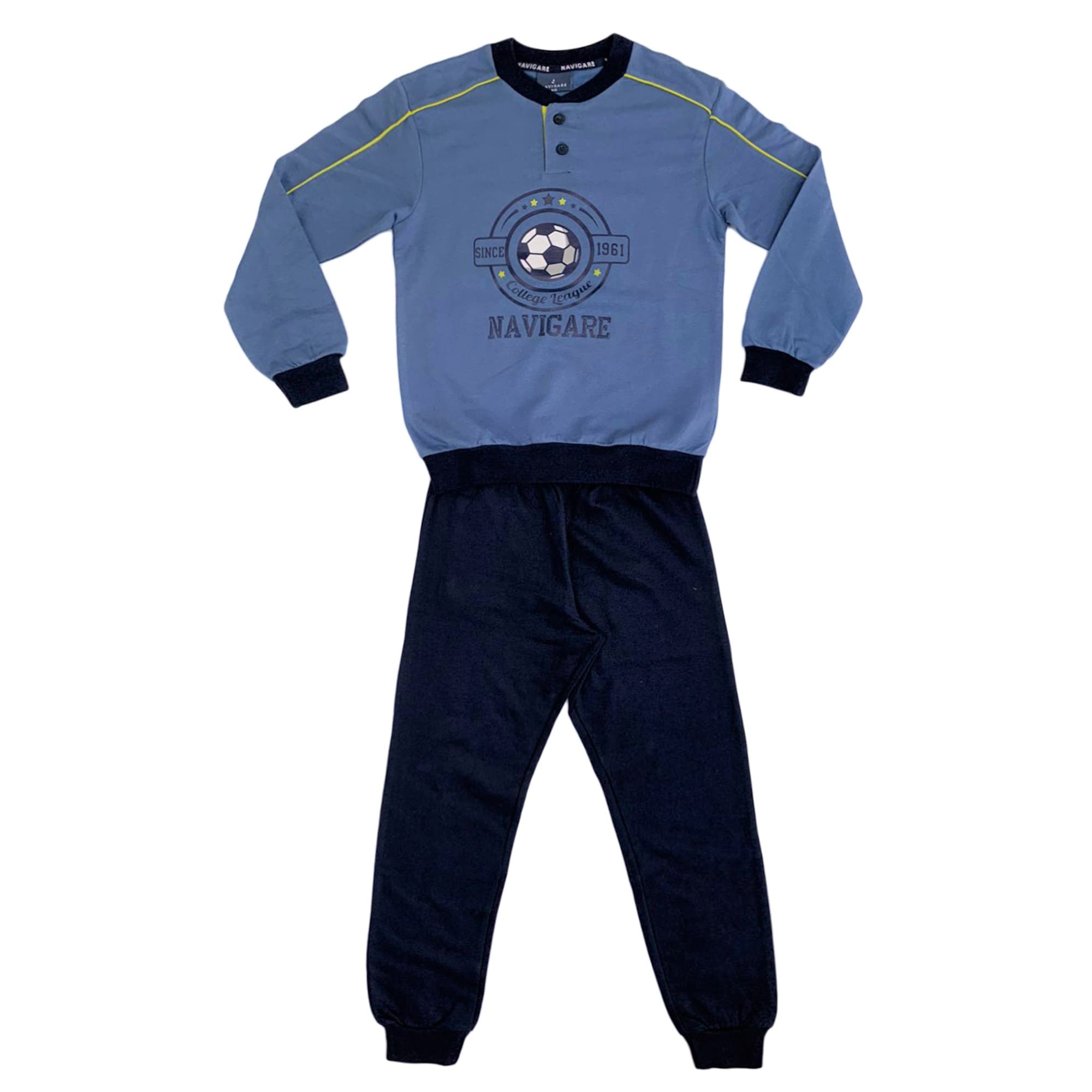 Pigiama serafino invernale maniche lunghe cotone Navigare lungo bambino 3802