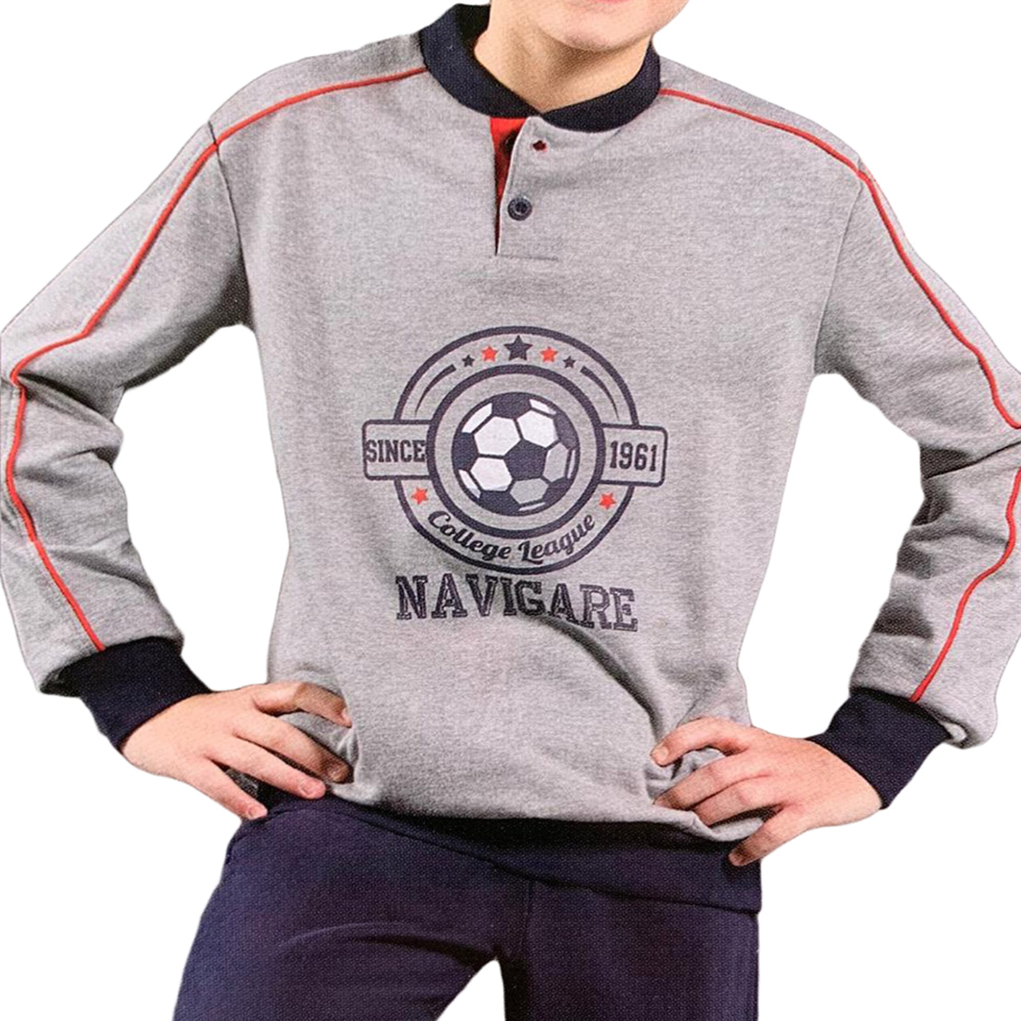 Pigiama serafino invernale maniche lunghe cotone Navigare lungo bambino 3802