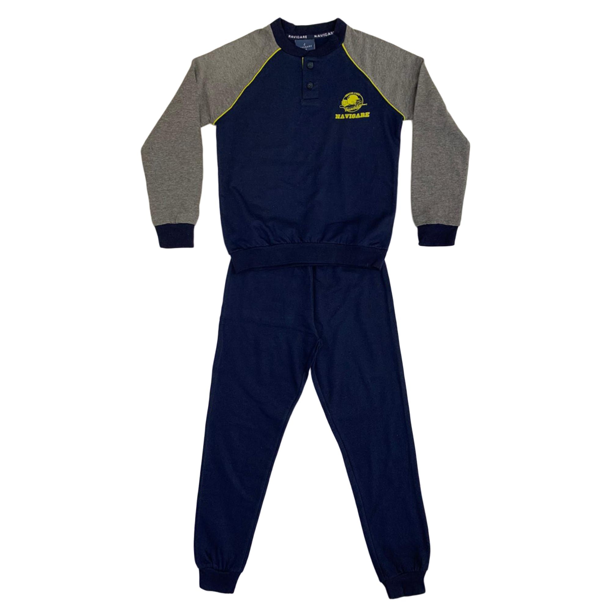 Pigiama serafino invernale maniche lunghe cotone Navigare lungo bambino 3804