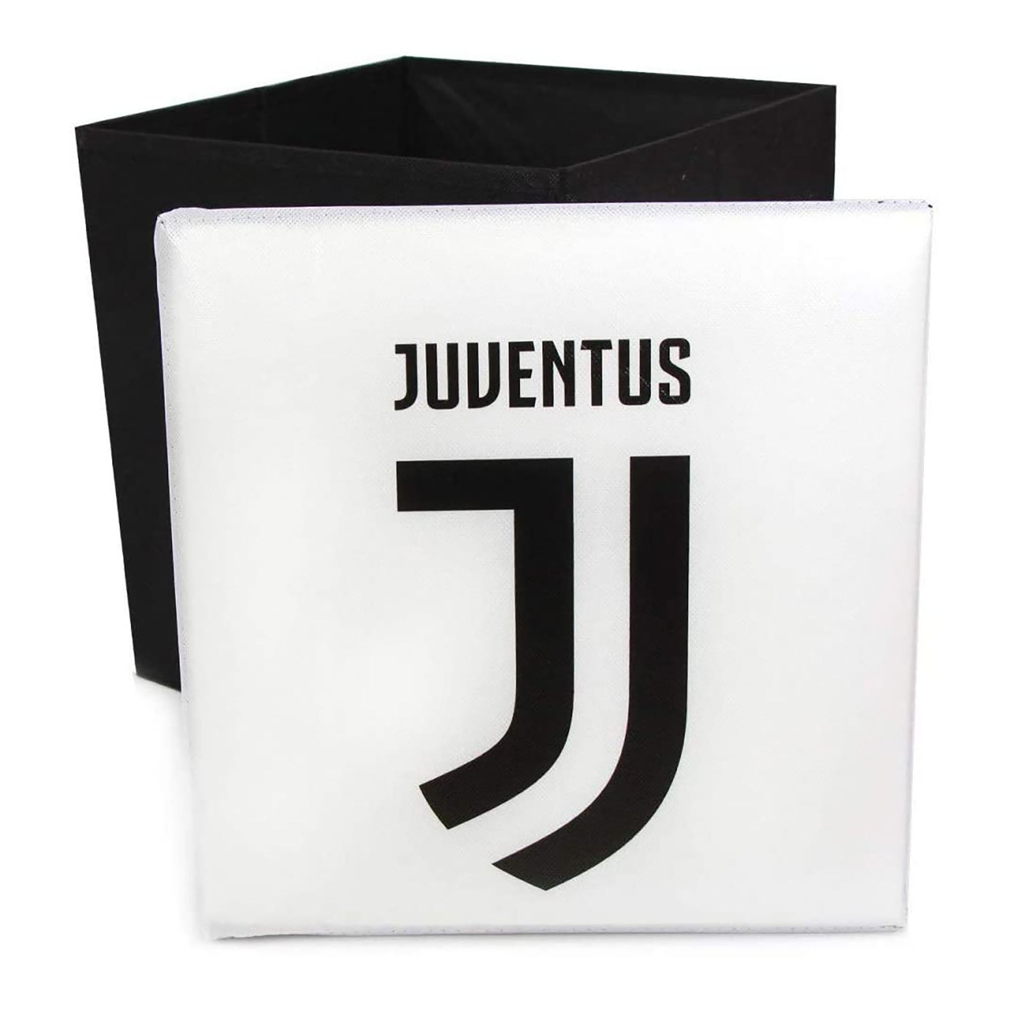 Pouf Contenitore Juventus Panca Baule Poggiapiedi 31x31x33cm Juve Calcio 3885
