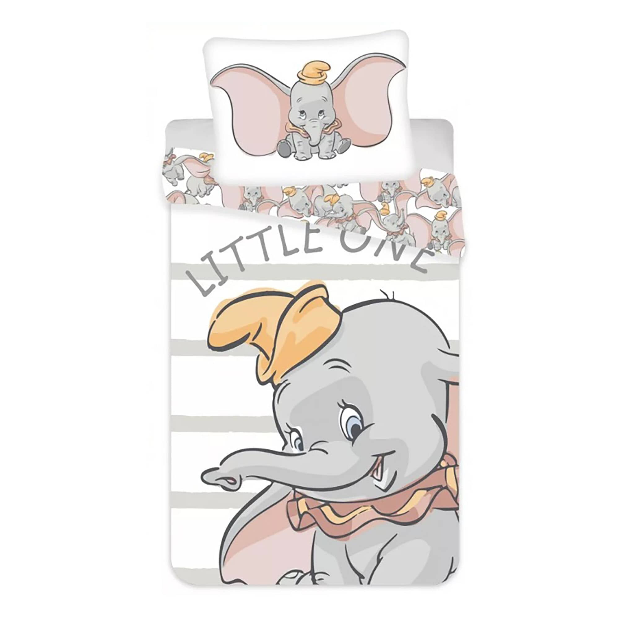 Set letto singolo copripiumino + federa ufficiale Disney Dumbo in cotone 3915