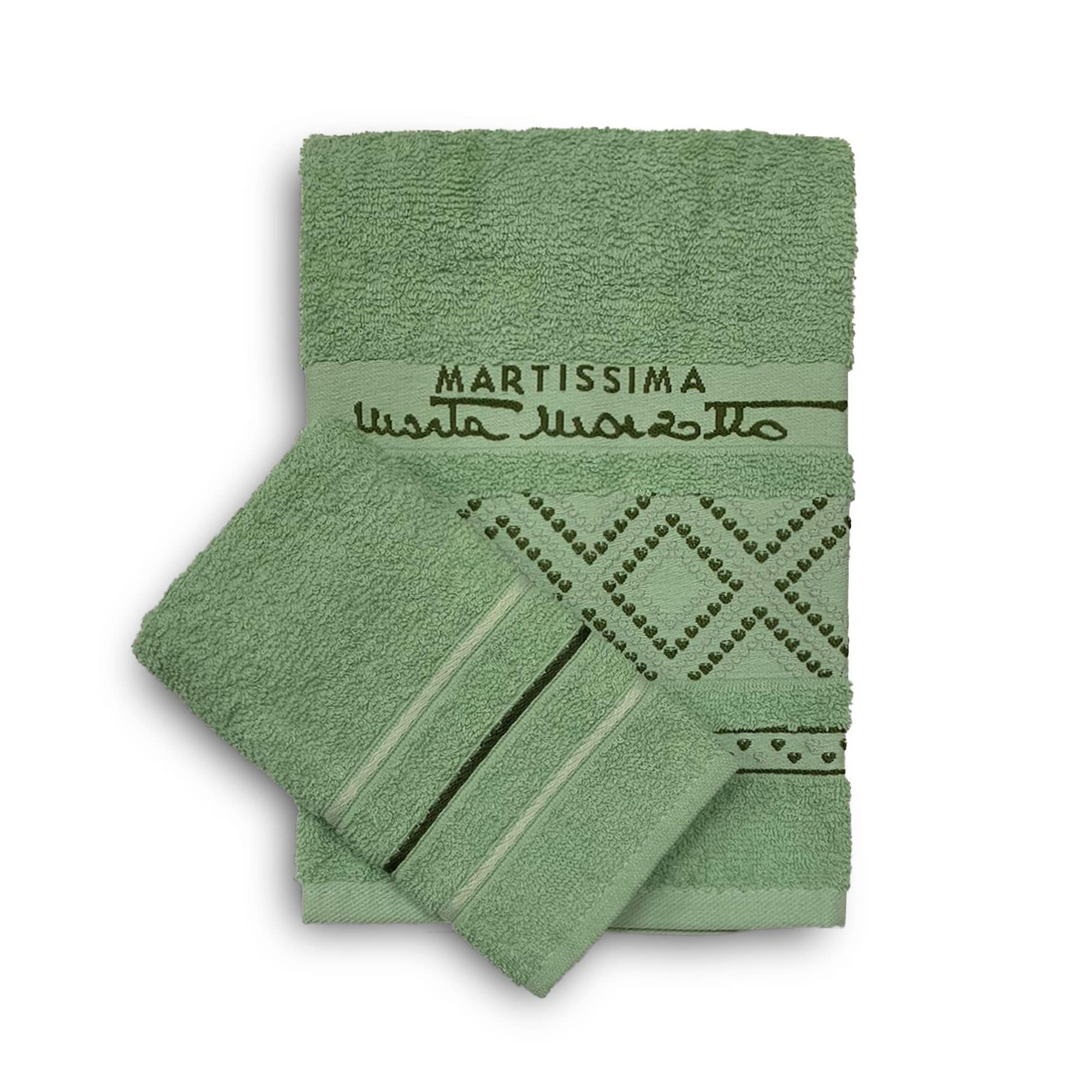Set asciugamani bagno 1+1 in cotone viso e ospite Martissima Marta Marzotto 3933