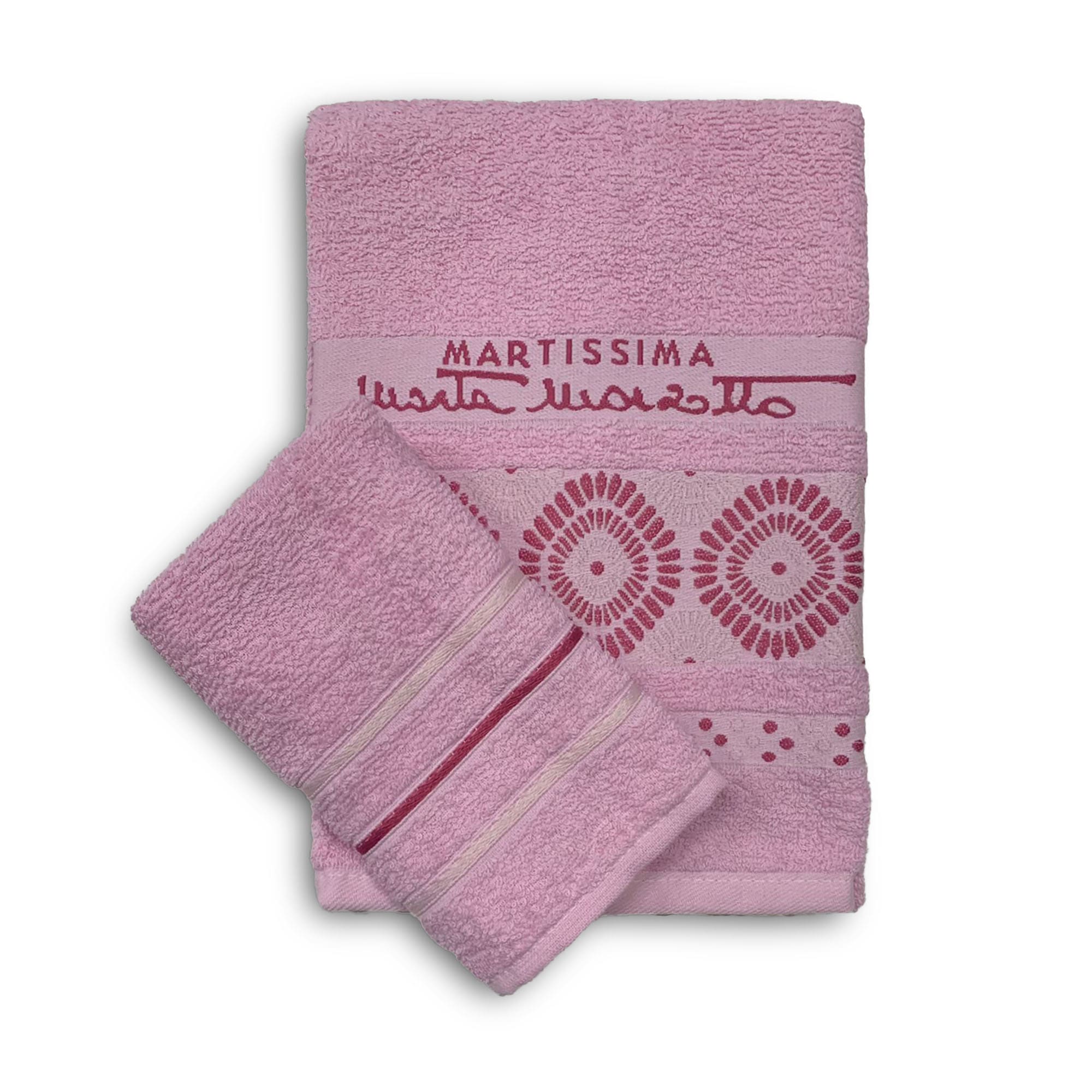 Set asciugamani bagno 1+1 in cotone viso e ospite Martissima Marta Marzotto 3934