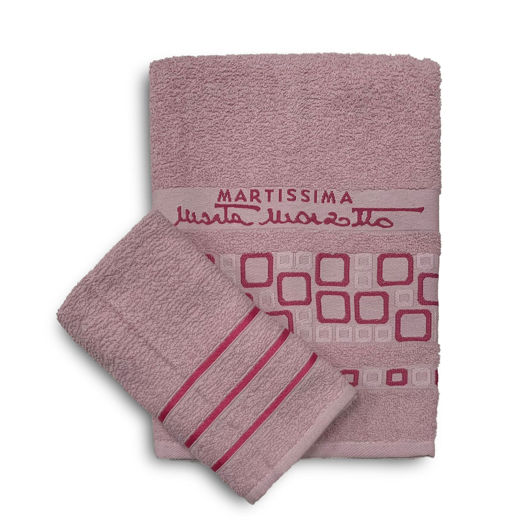 Set asciugamani bagno 1+1 in cotone viso e ospite Martissima Marta Marzotto 3935
