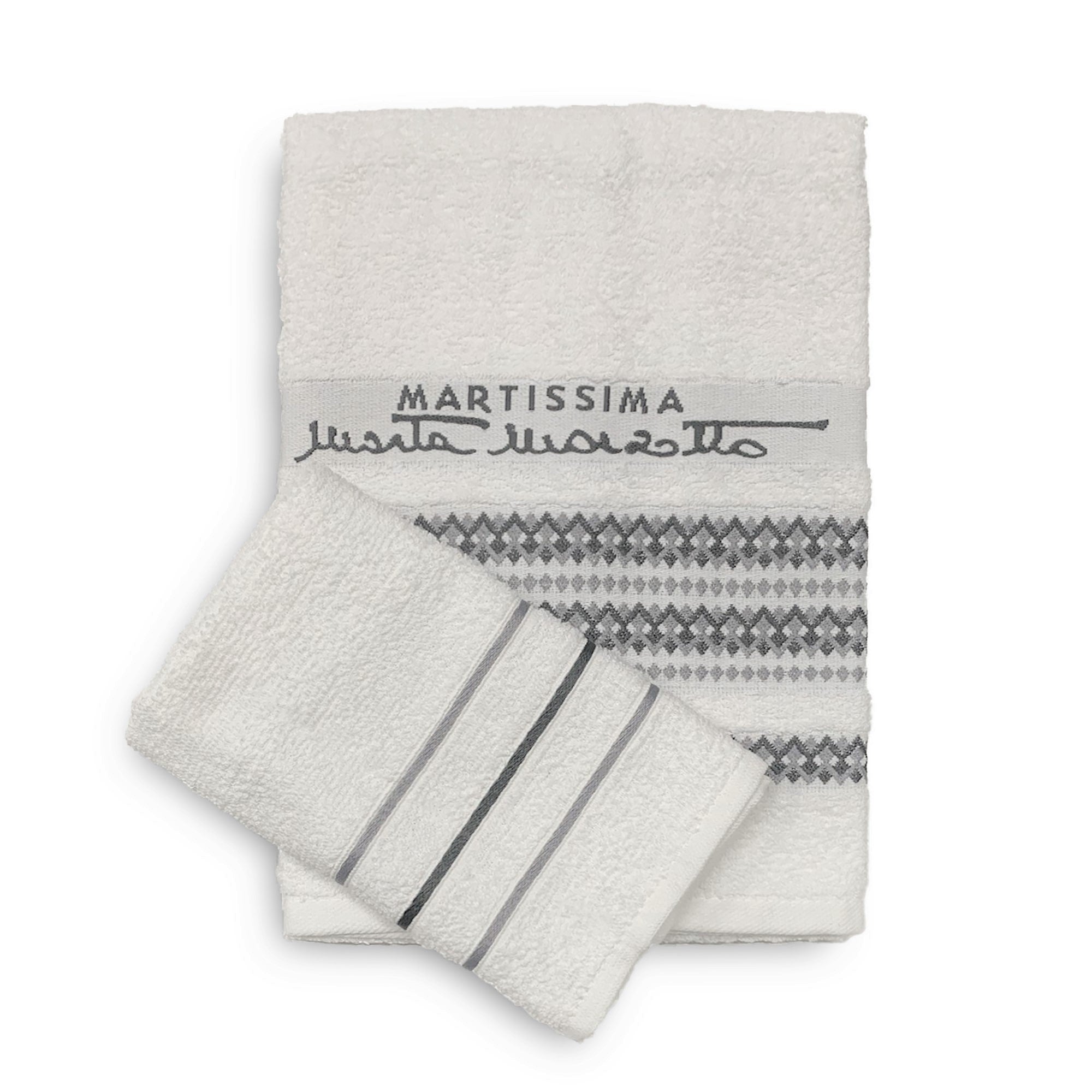 Set asciugamani bagno 1+1 in cotone viso e ospite Martissima Marta Marzotto 3936