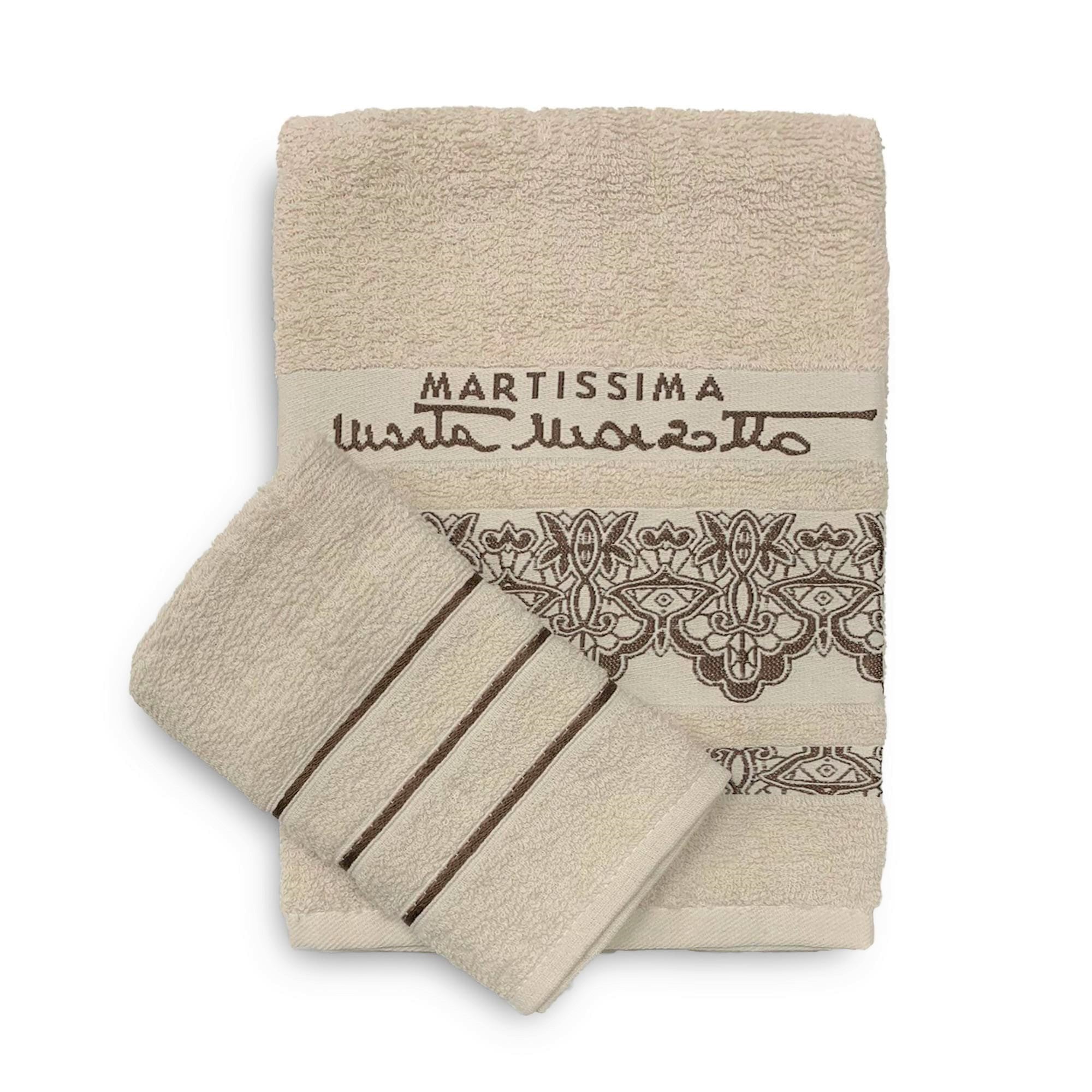 Set asciugamani bagno 1+1 in cotone viso e ospite Martissima Marta Marzotto 3937