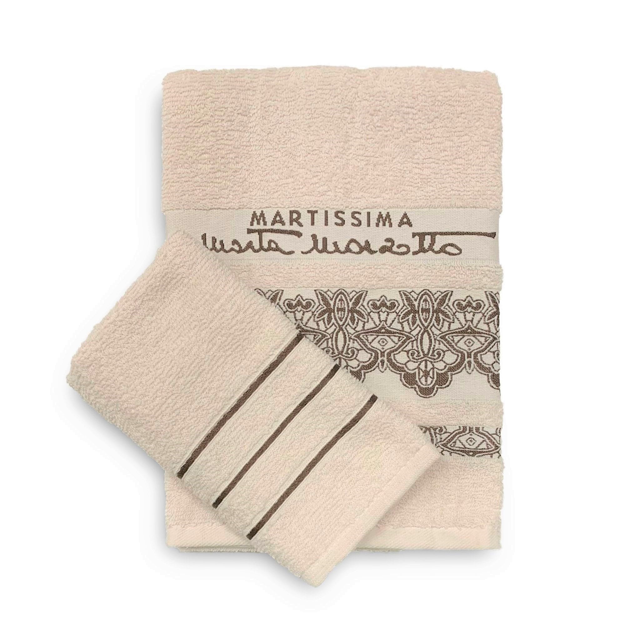 Set asciugamani bagno 1+1 in cotone viso e ospite Martissima Marta Marzotto 3937