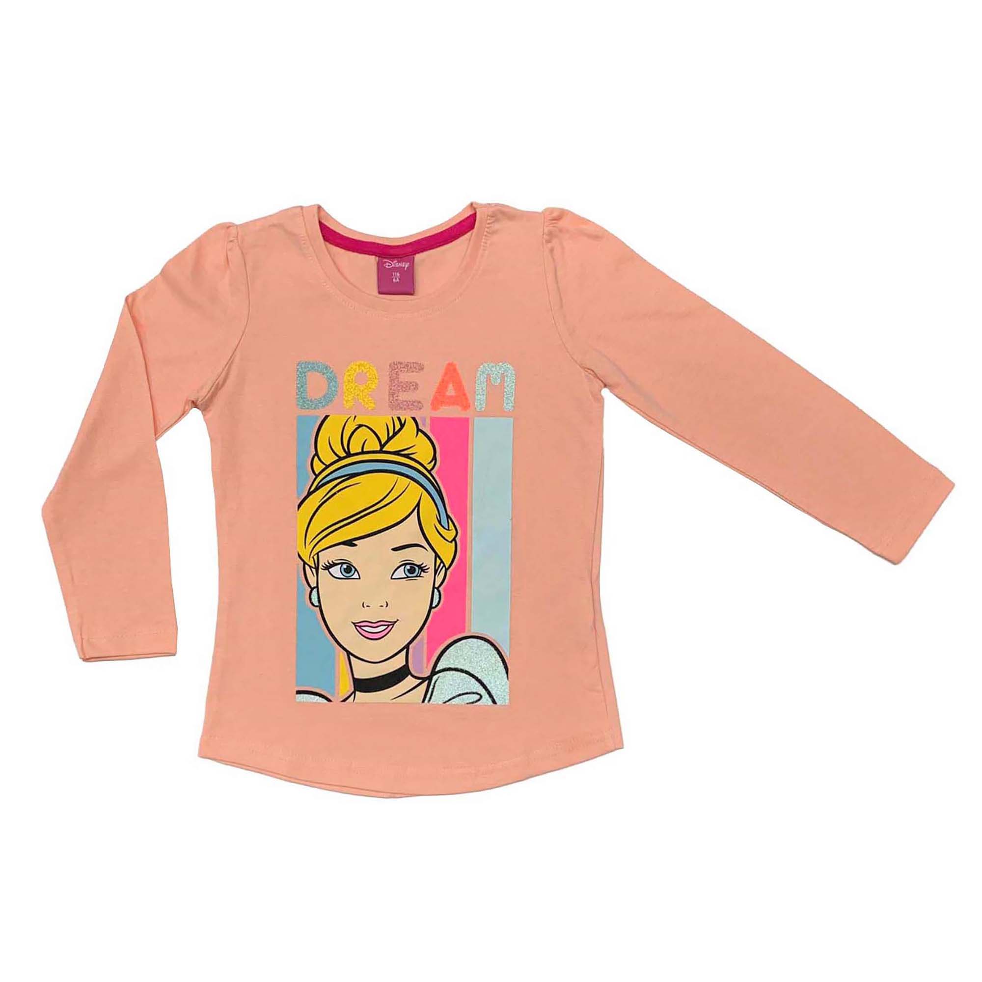 Maglia Disney Principessa Cenerentola maglietta mani. lunghe cotone bambina 3978