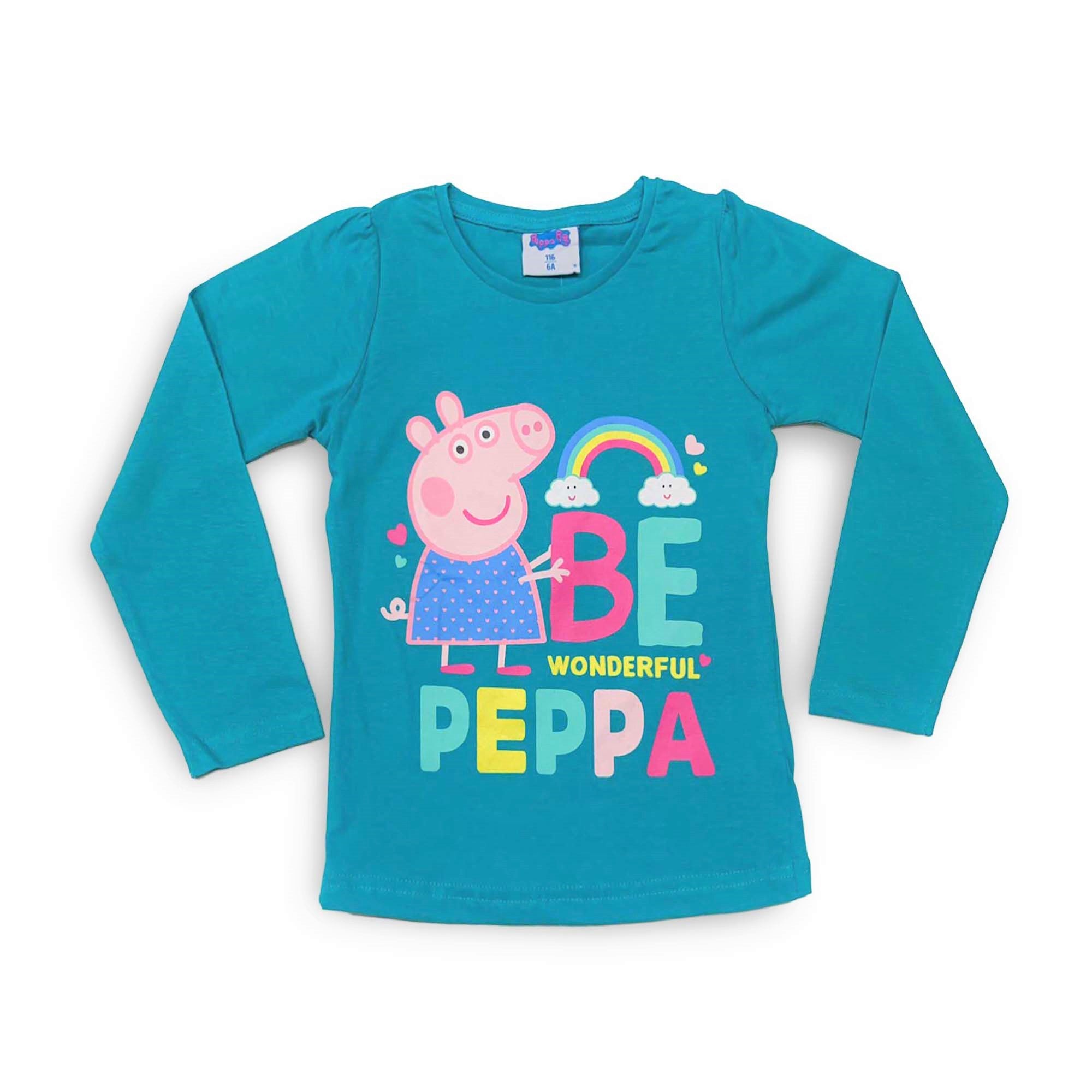 Peppa Pig Pigiama Bambina Maniche Lunghe 99% Cotone - Grigio, Taglia 7-8 Anni (122-128 Cm), Morbido E Traspirante Con Personaggi, Licenza Ufficiale