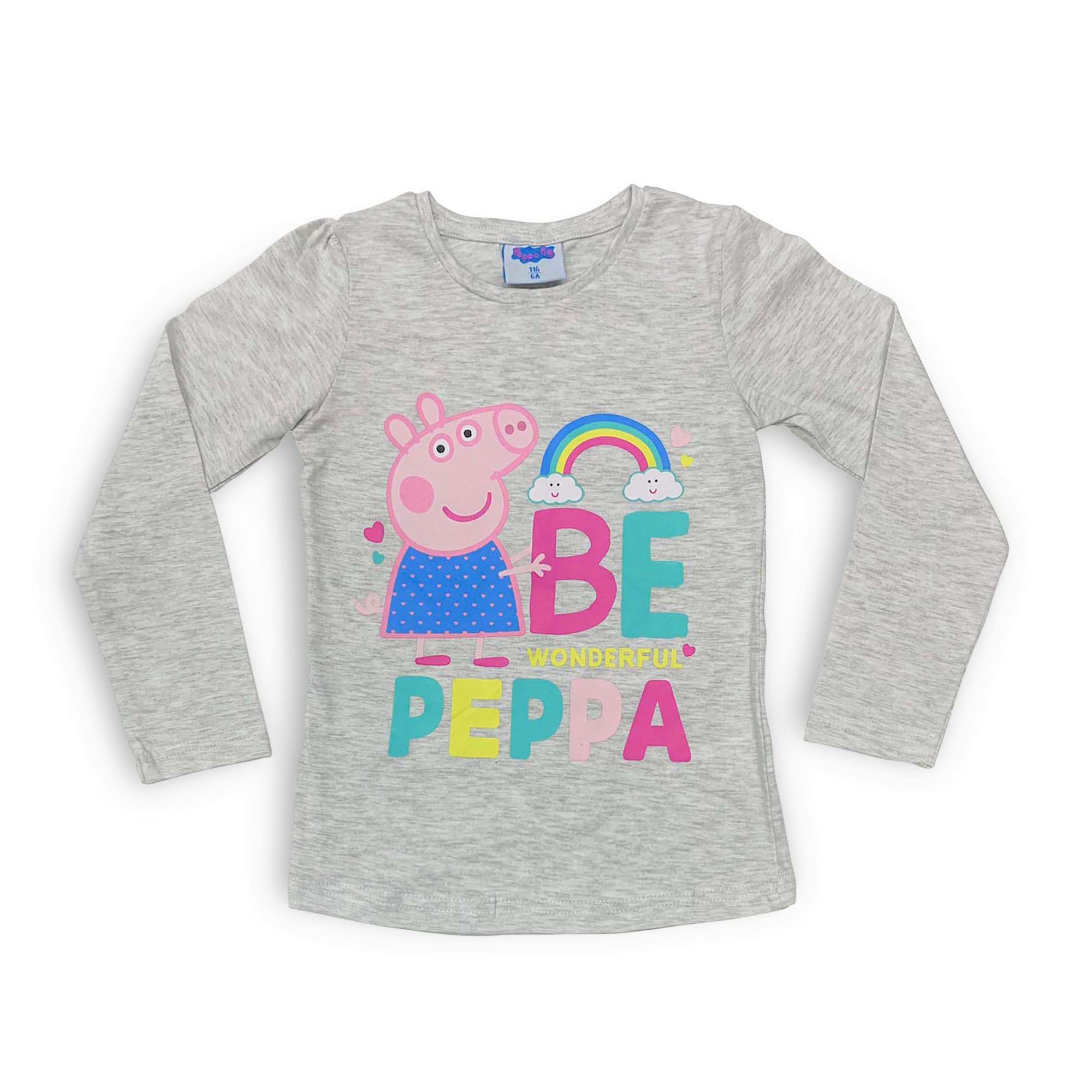 Maglia Peppa Pig maglietta maniche lunghe in cotone bambina wonderful 3979