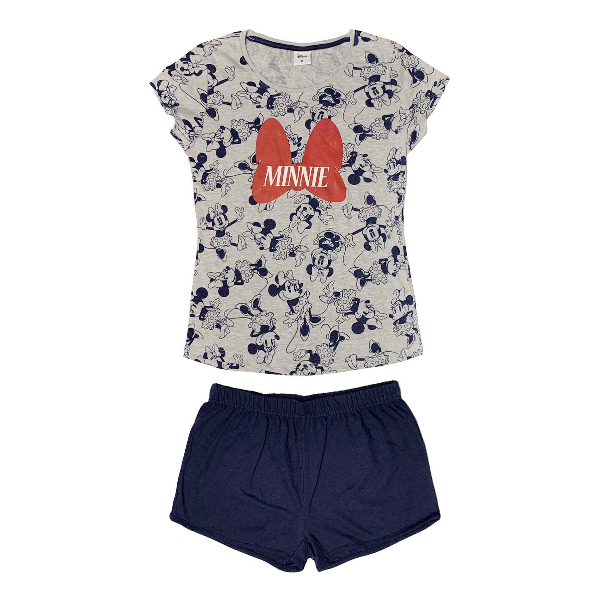 Pigiama corto donna Disney Minnie Mouse t-shirt e pantaloncino in cotone 3985
