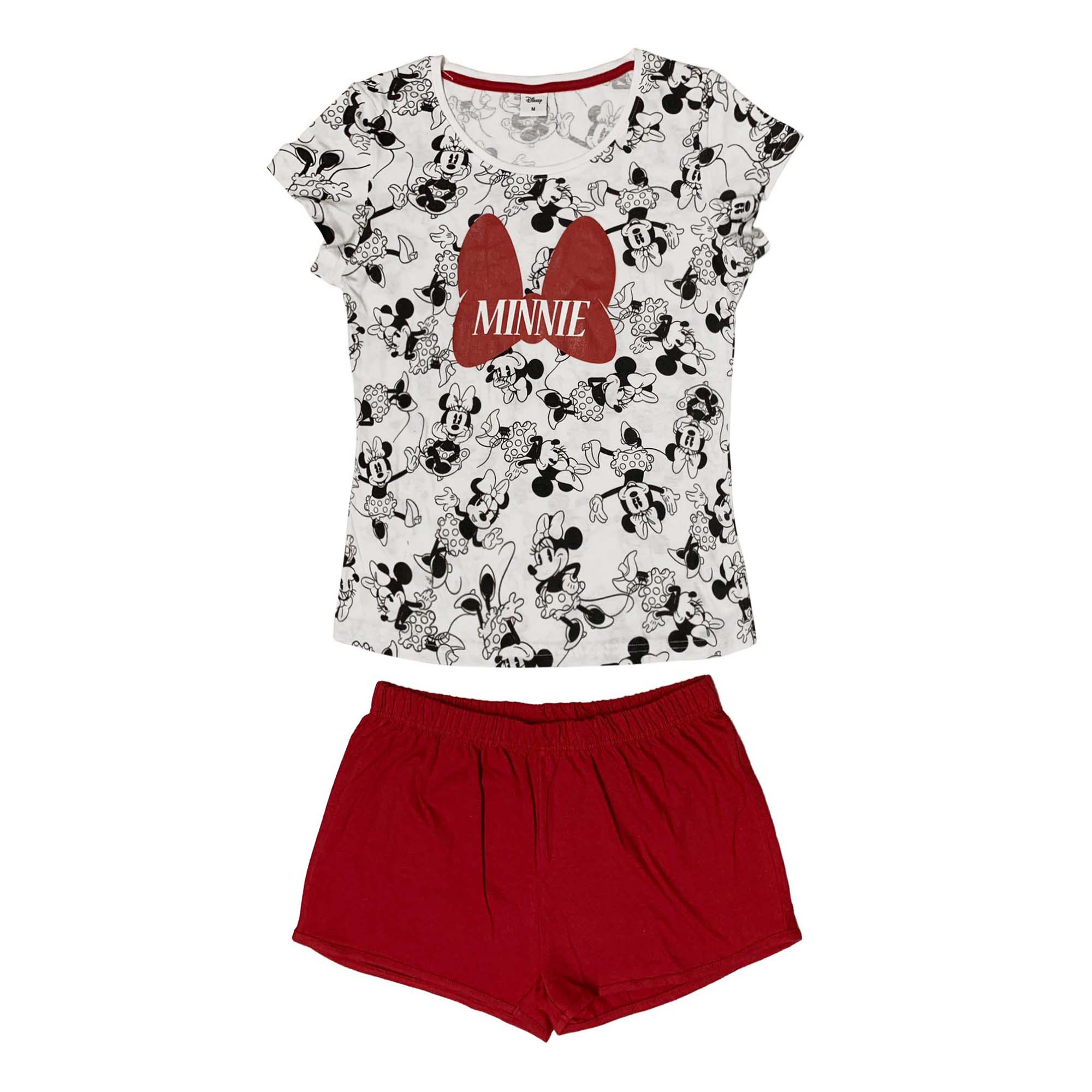 Pigiama corto donna Disney Minnie Mouse t-shirt e pantaloncino in cotone 3985