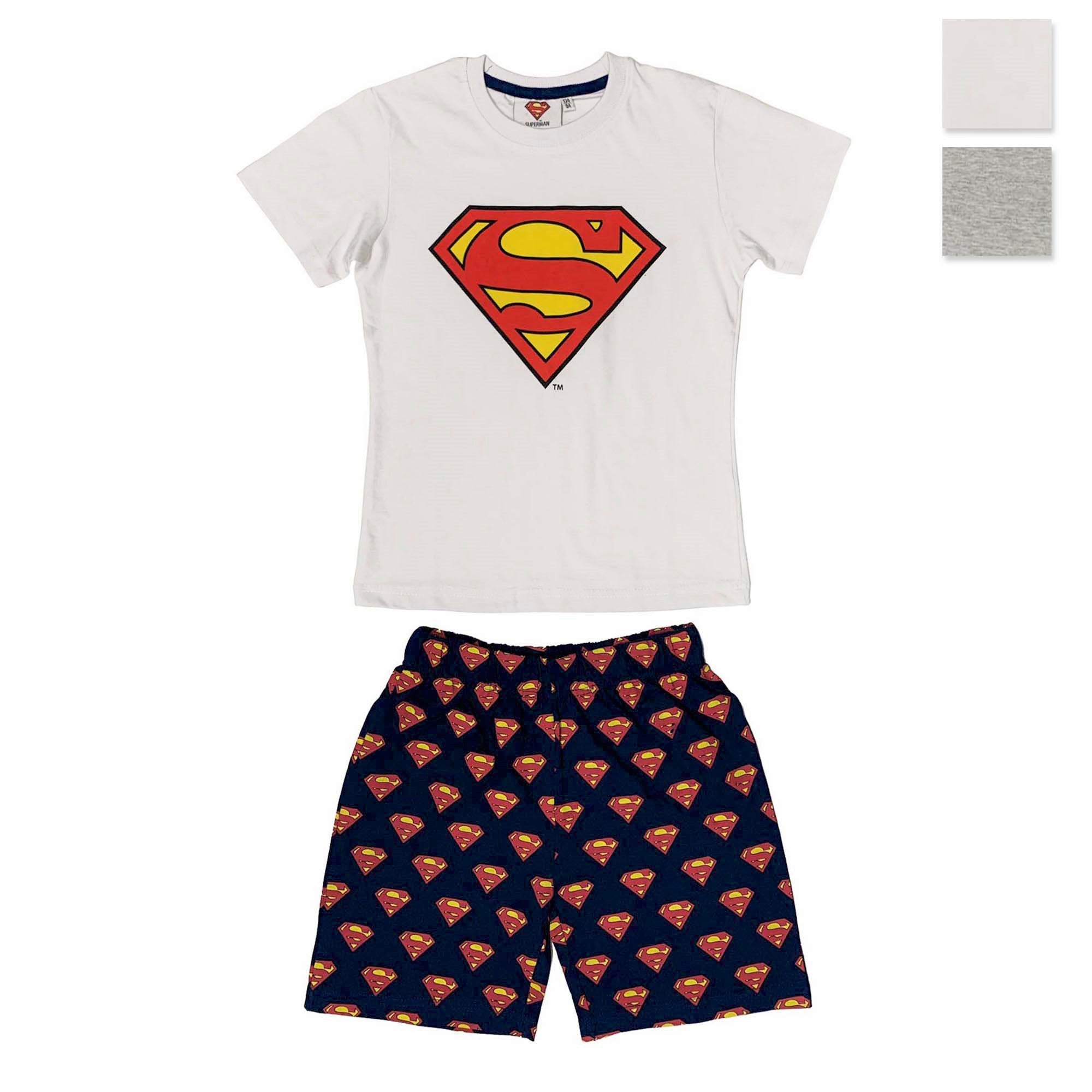 Pigiama corto bambino DC Comics Superman t-shirt e pantaloncino in cotone 3987