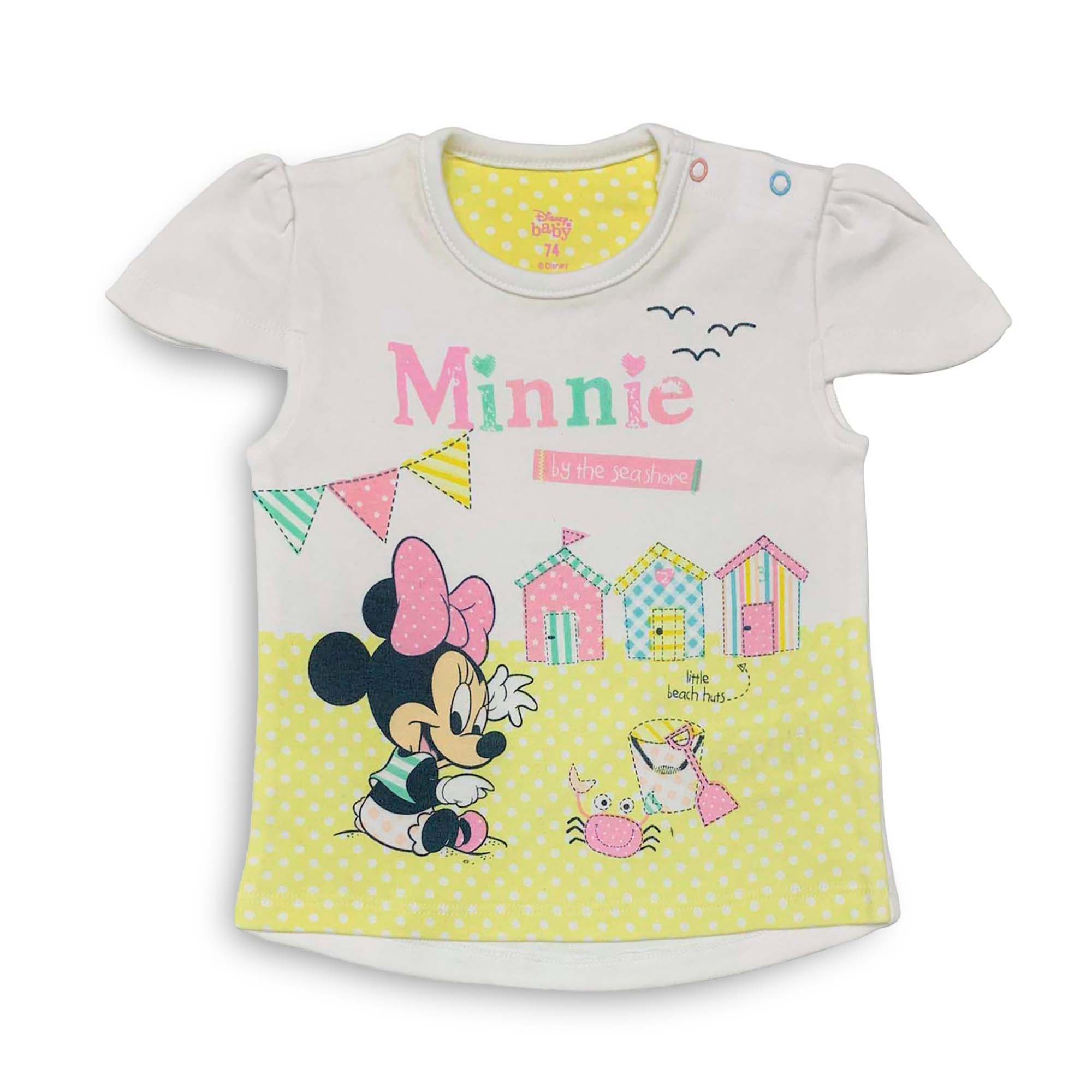 Maglietta neonato Disney Minnie Mouse in cotone bimba maniche corte 4005