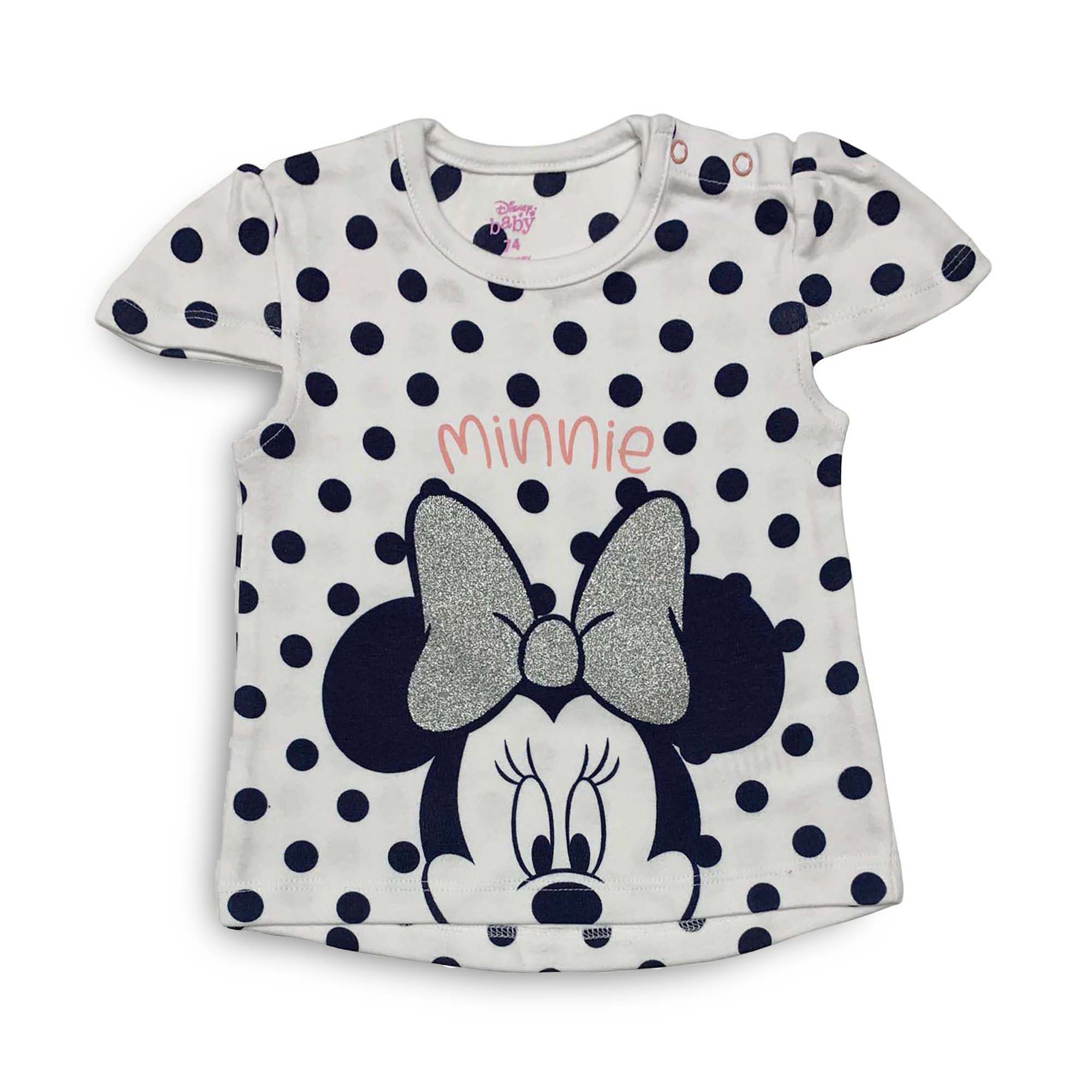 Maglietta neonato Disney Minnie Mouse in cotone bimba maniche corte 4006