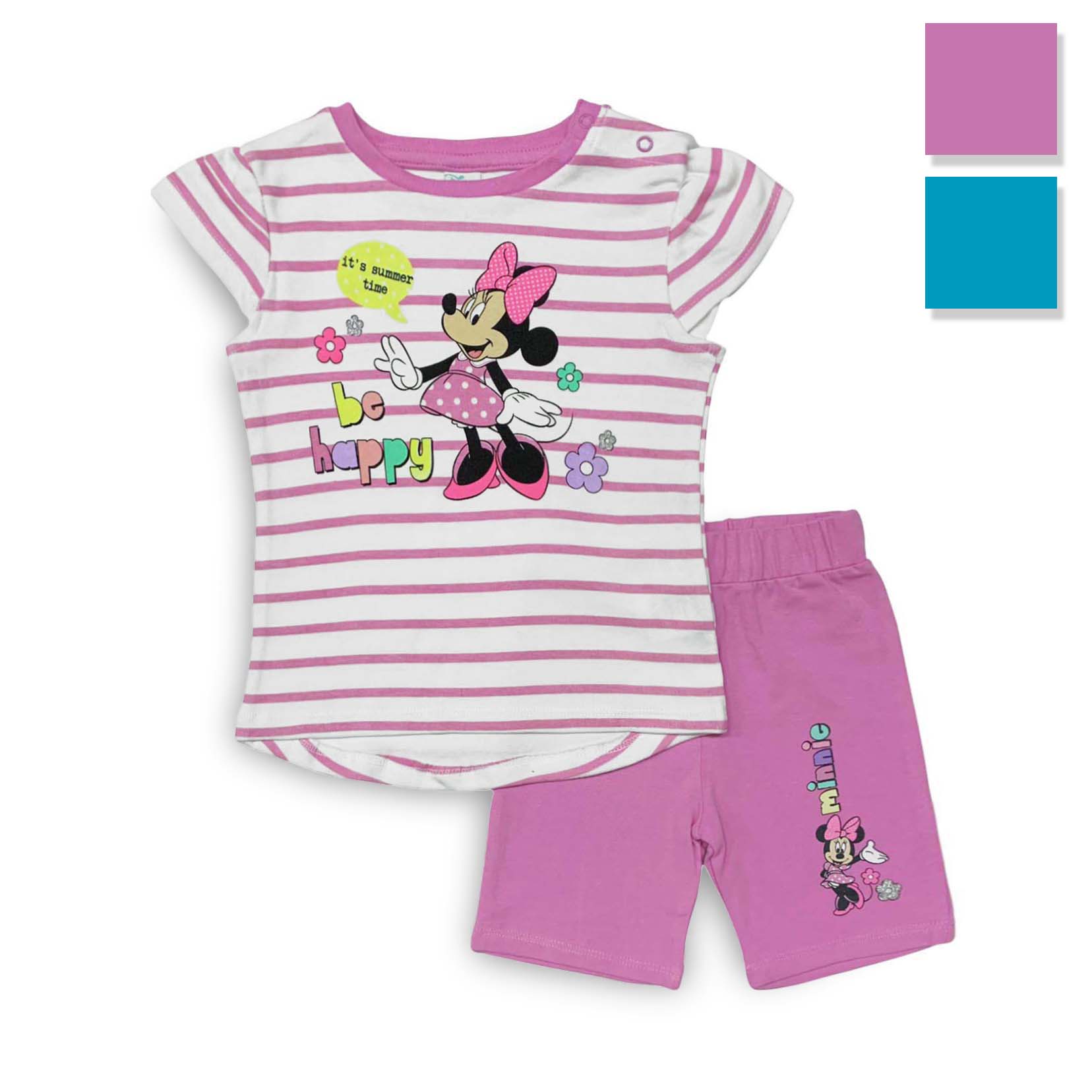 Pigiama neonato ufficiale Disney Minnie maniche corte in cotone bambina 4010