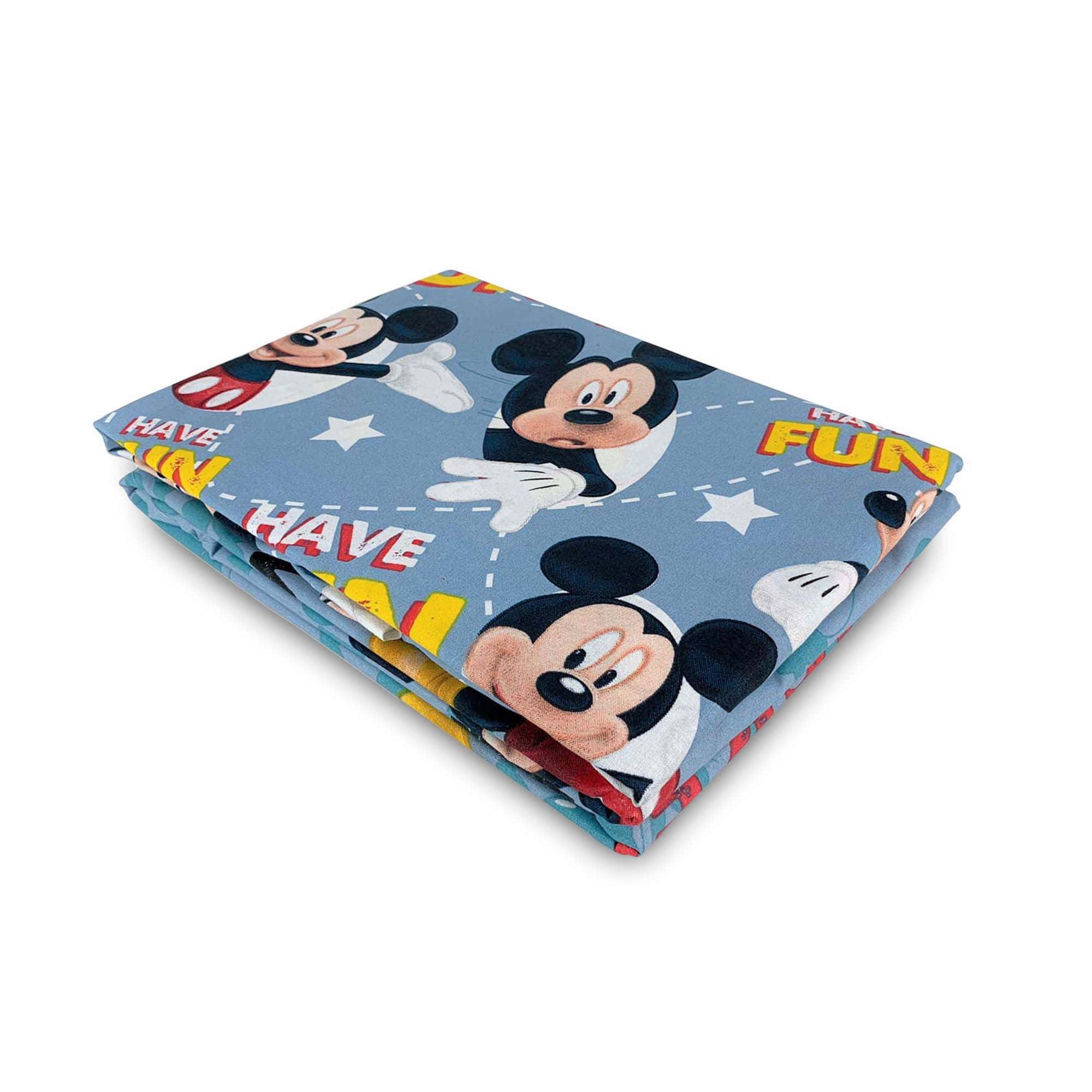 Set letto 3pz copripiumino Disney Mickey Mouse in cotone 160x270cm + federa 4025