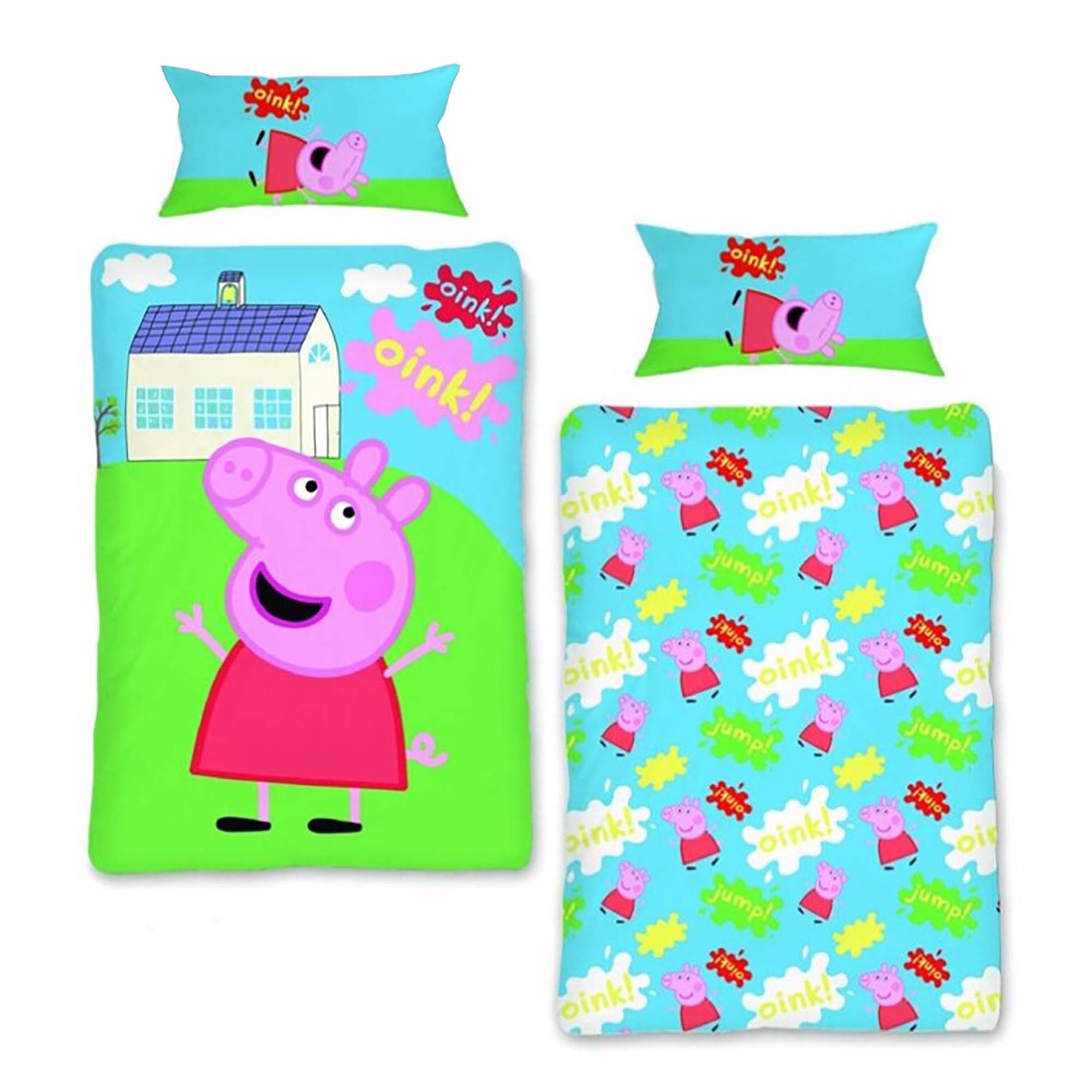 Set letto 2pz copripiumino Peppa Pig 150x220cm + federa 45x110cm 4031