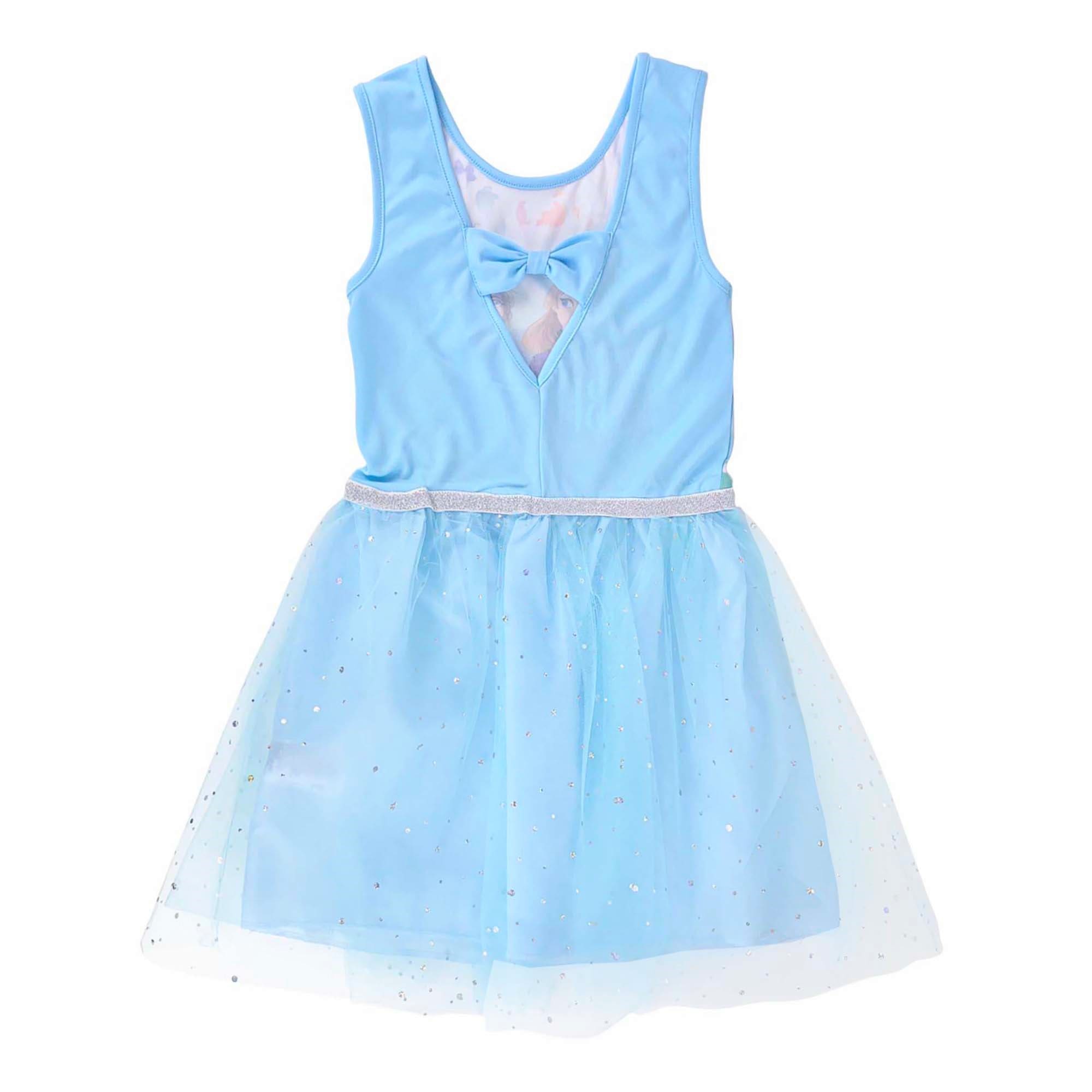 Abito bambina Disney Frozen vestitino stampato con gonna tulle brillantini 4064