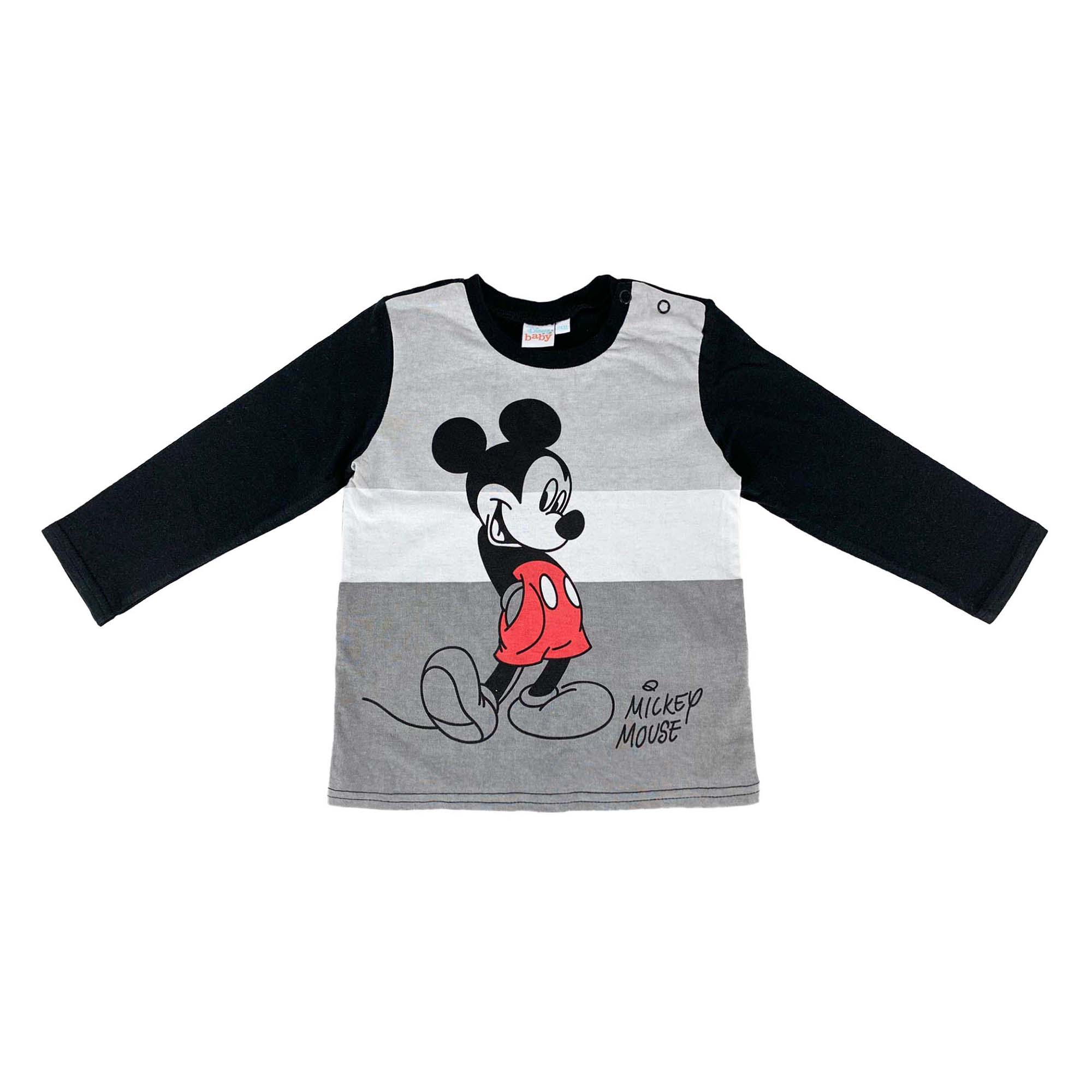 Maglietta neonato Disney Mickey Mouse in cotone bimbo maniche lunghe 4065