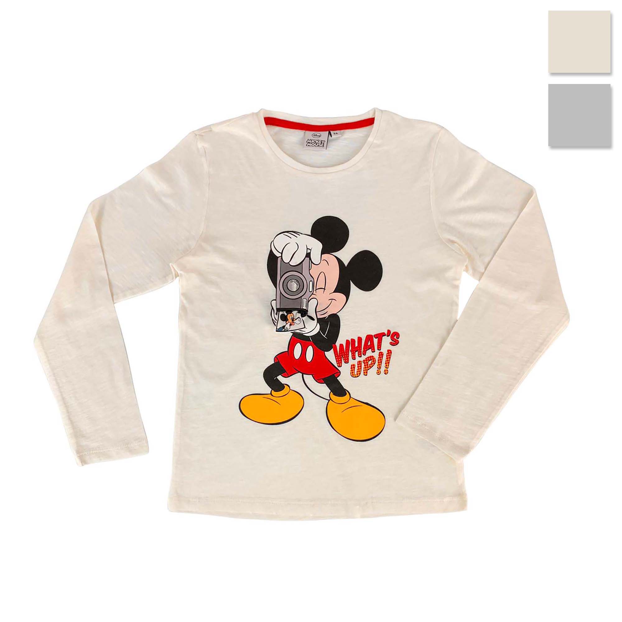 Maglietta maniche lunghe bambino ufficiale Disney Mickey Mouse originale 4068