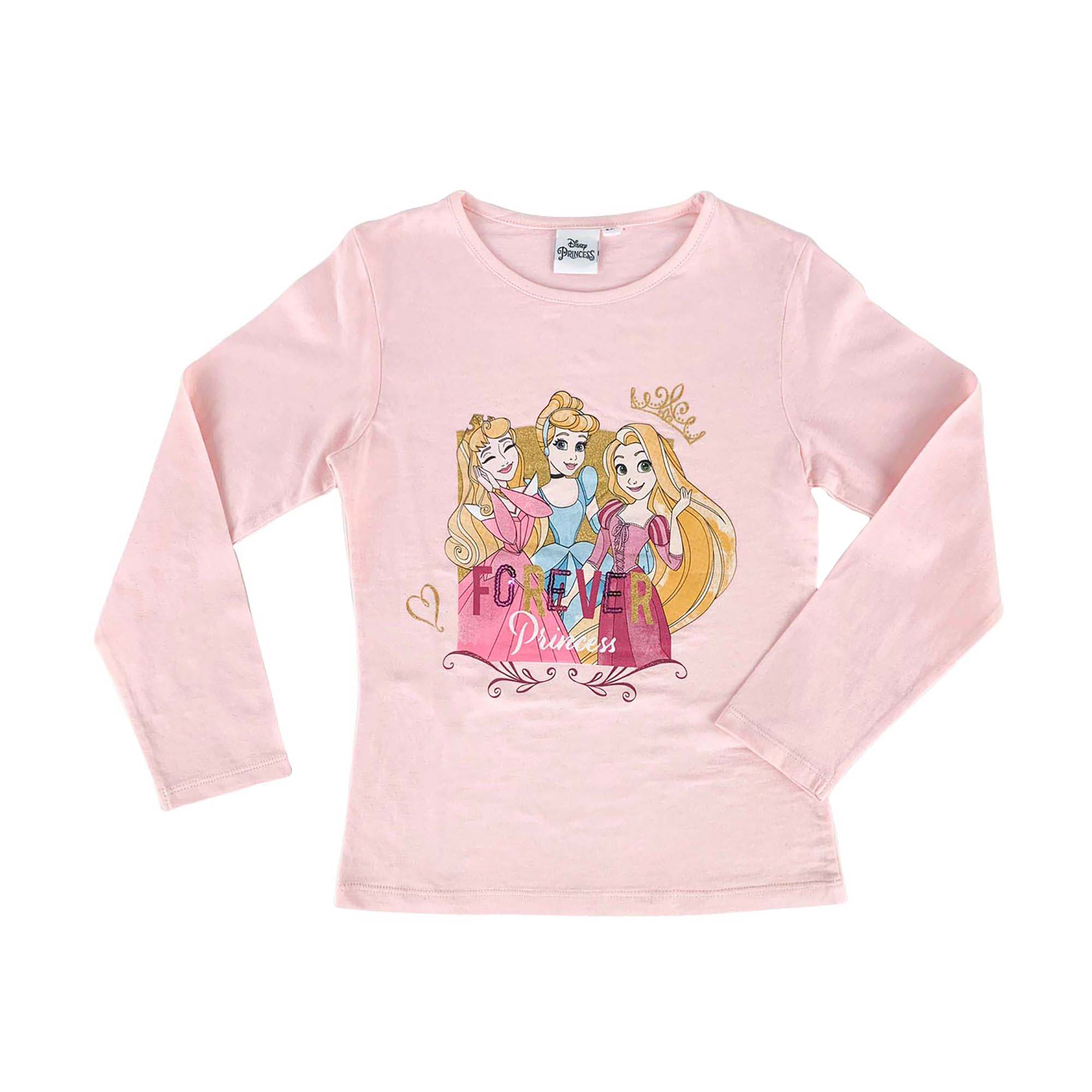 Maglia Disney Principesse maglietta maniche lunghe in cotone bambina 4069