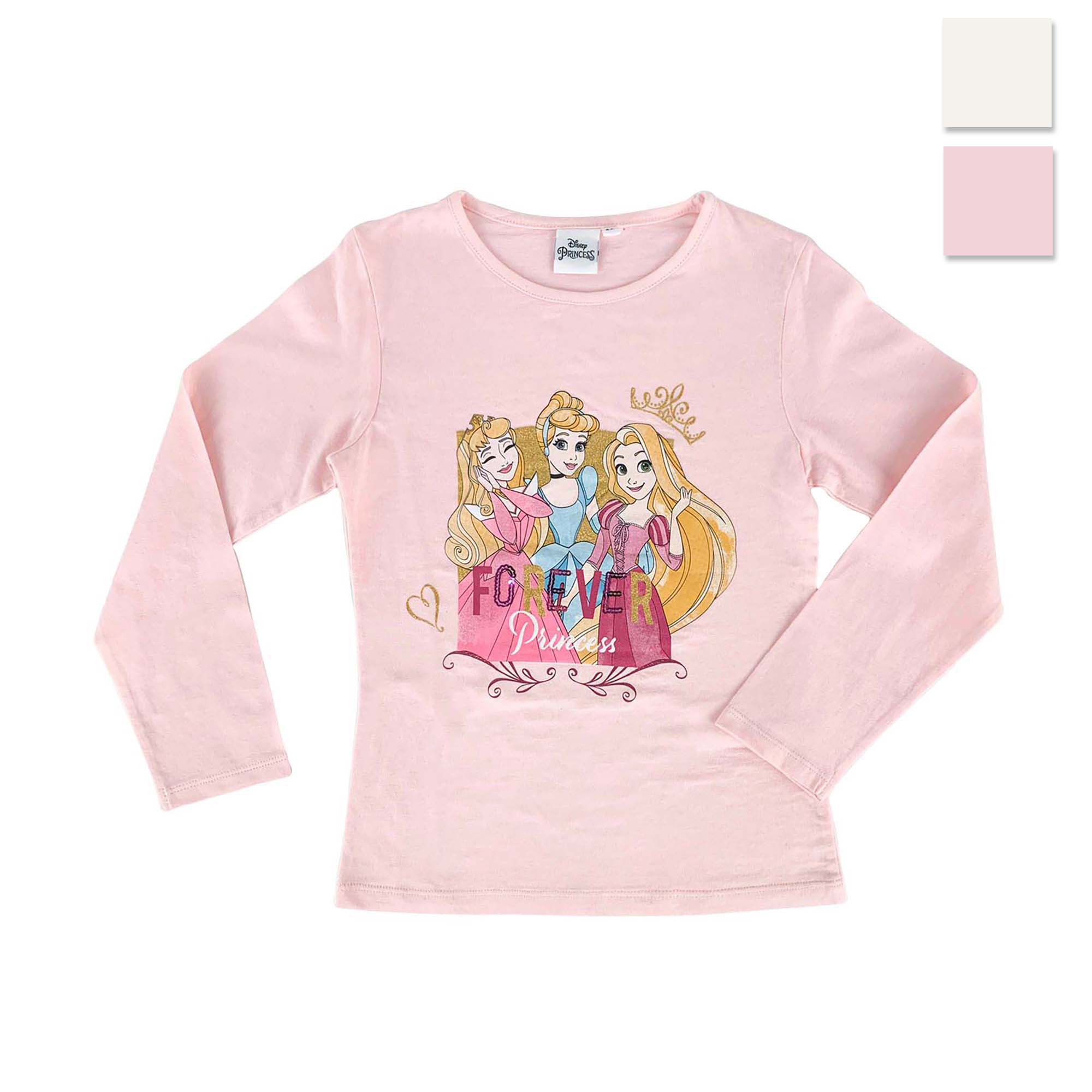 Maglia Disney Principesse maglietta maniche lunghe in cotone bambina 4069