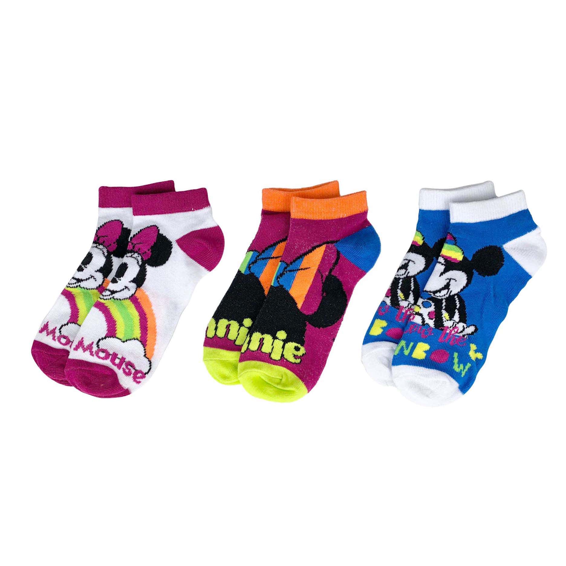 Calzini corti Disney Minnie Mouse set 3 paia per bimba filato cotone 4076