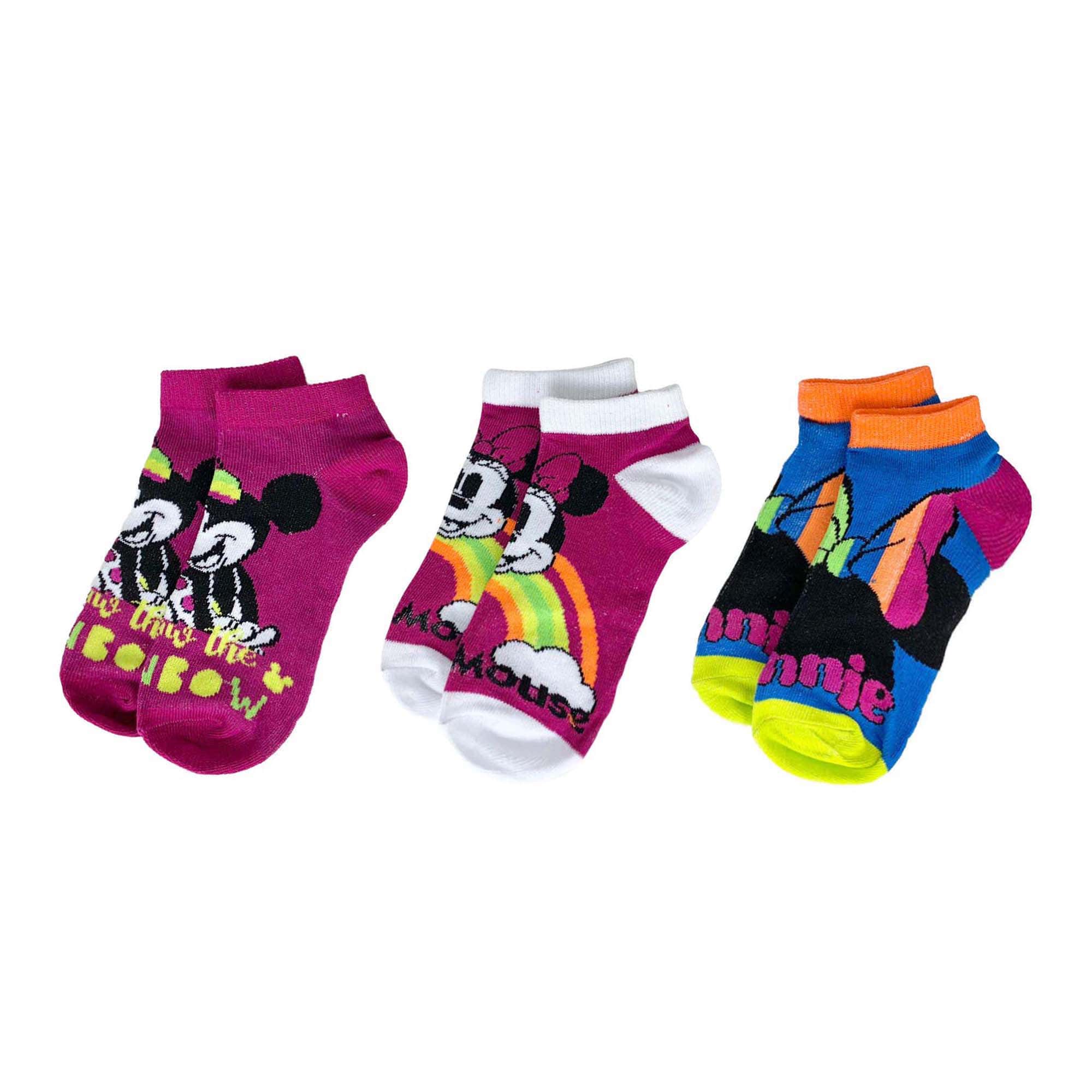 Calzini corti Disney Minnie Mouse set 3 paia per bimba filato cotone 4076