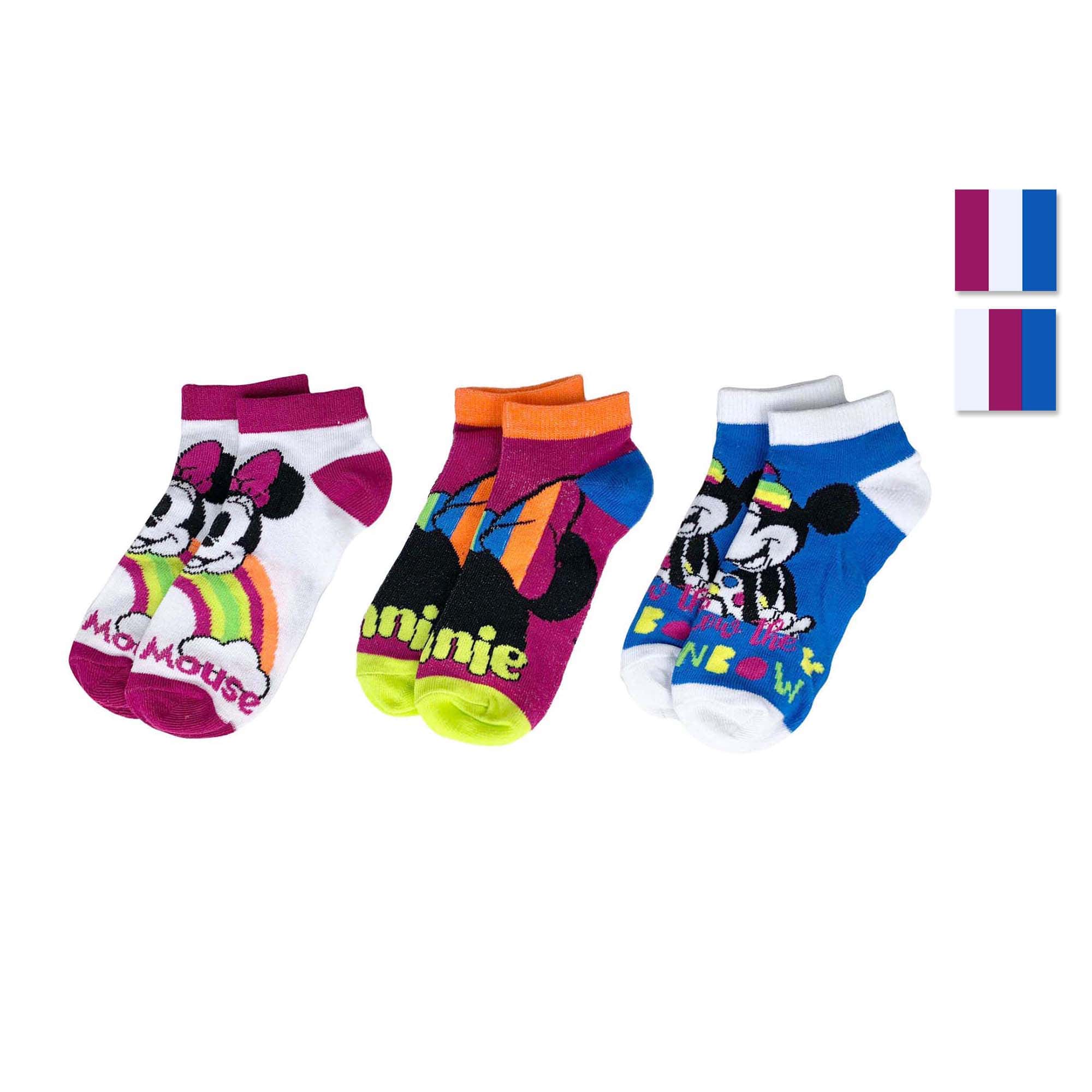 Calzini corti Disney Minnie Mouse set 3 paia per bimba filato cotone 4076