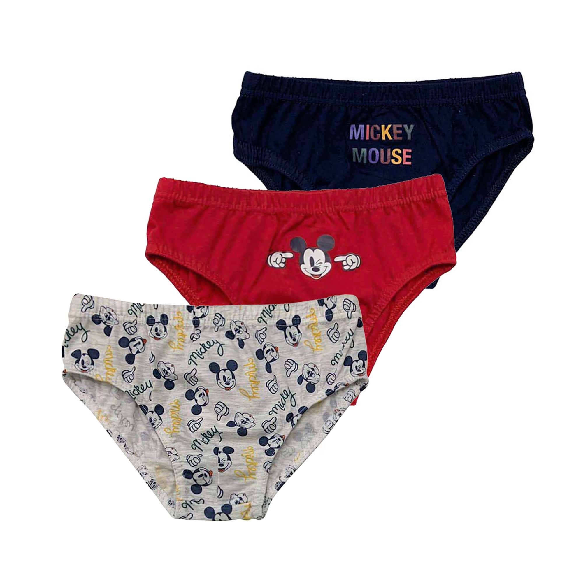 Slip 3 pezzi Disney Mickey Mouse bambino shorties mutandine cotone intimo 4092